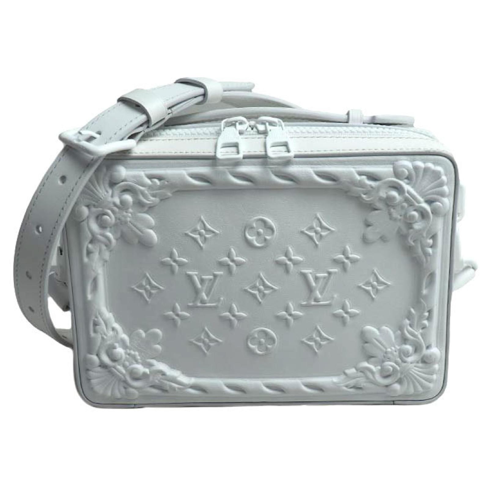 Louis Vuitton LV Ornament Soft Trunk Shoulder Bag White Leather