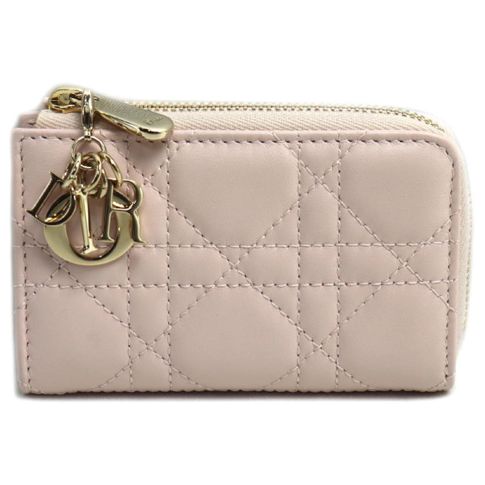 Christian Dior Dior Lady Cannage YUZU Key Case Pink Leather ref