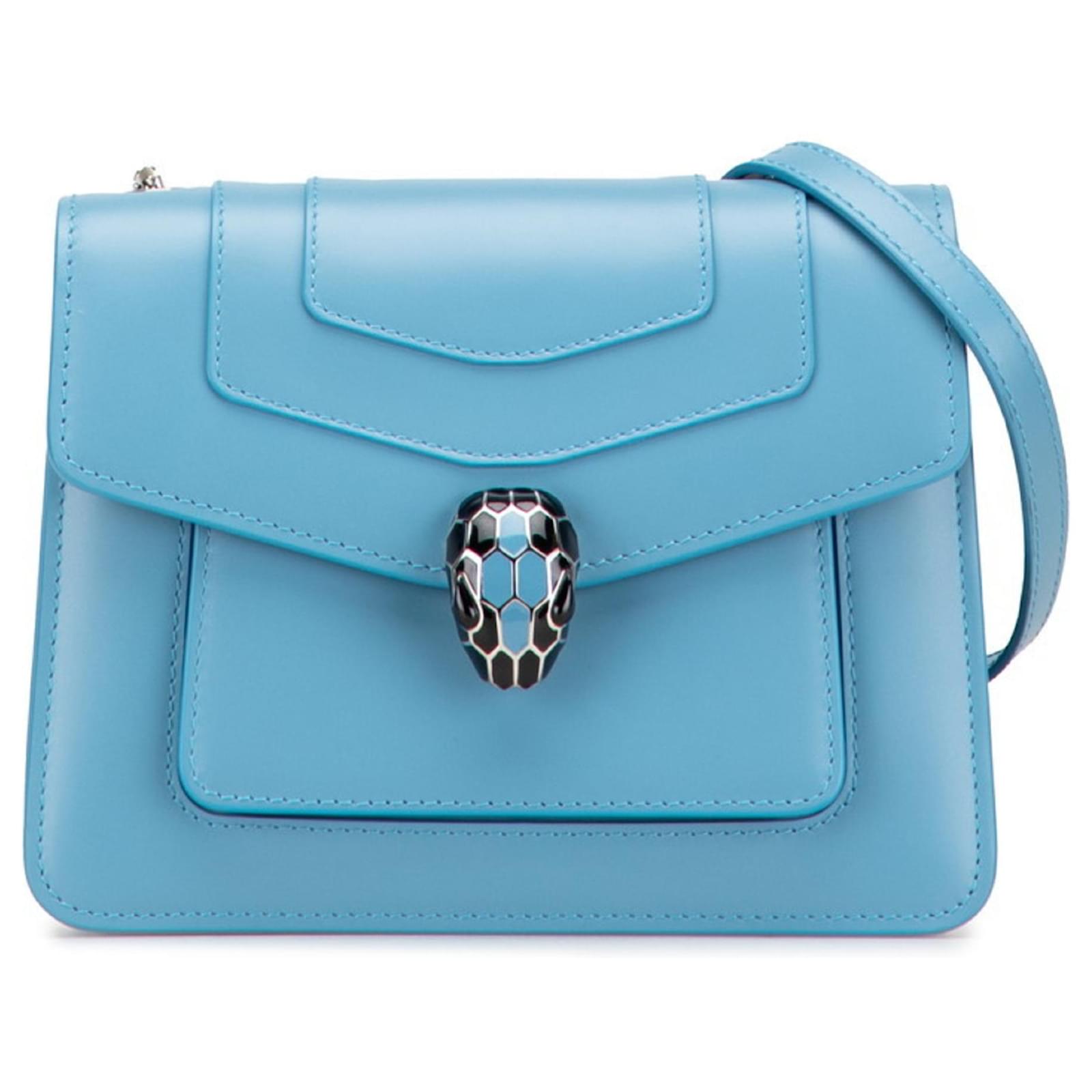 Bulgari Bvlgari Serpenti Chain Schultertasche aus blauer Leder ref