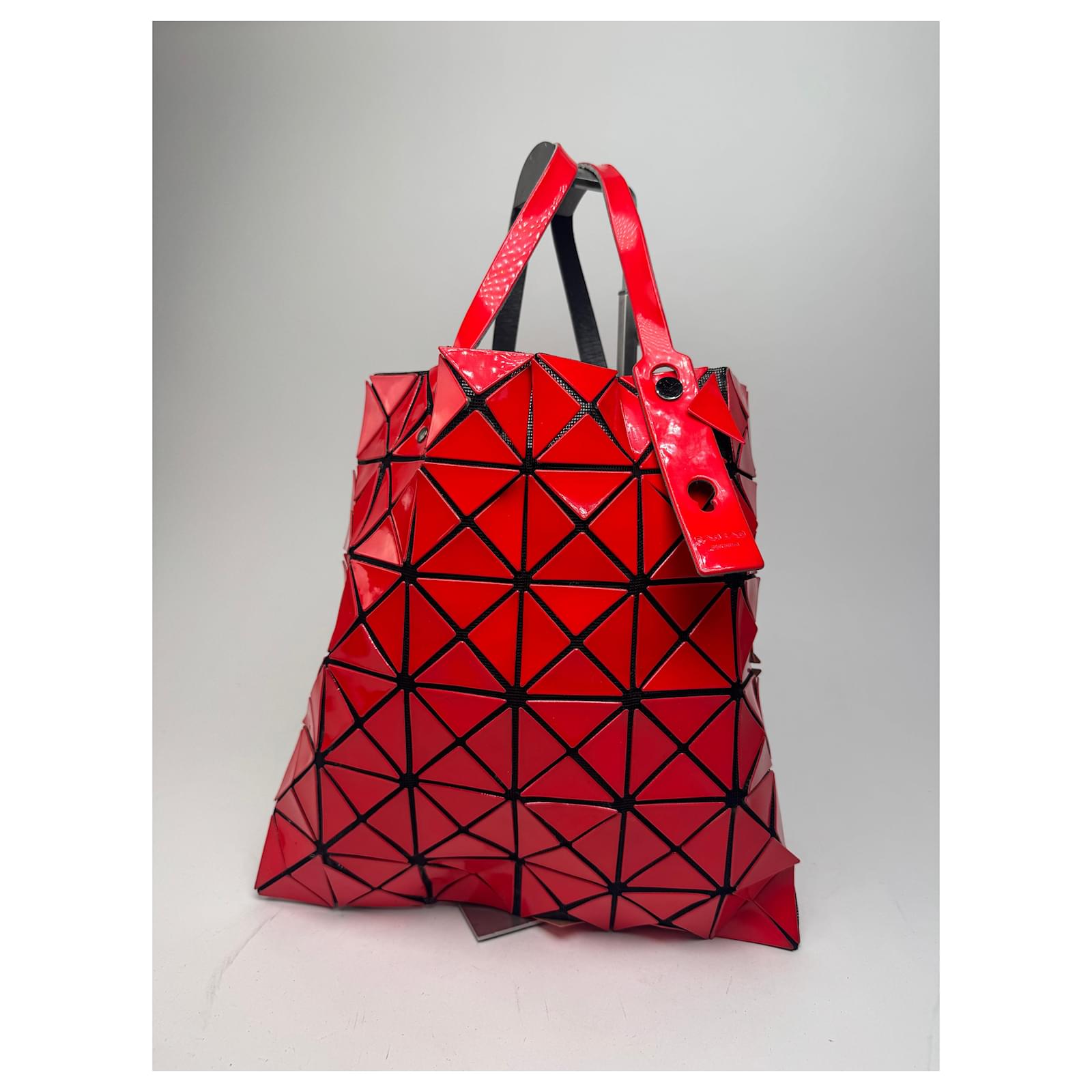 Vintage Issey Miyake Bao Bao Tote Bag red Patent leather ref