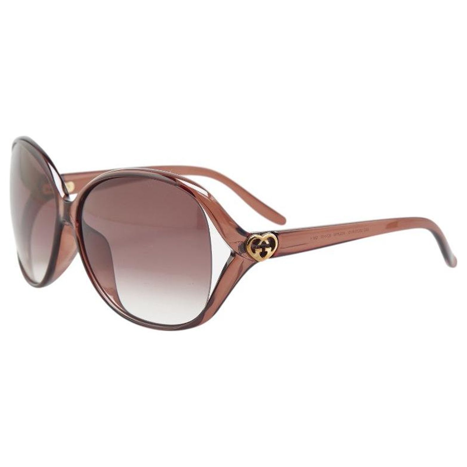 Gucci Interlocking G Heart Sunglasses Brown Gucci Lovely Heart Interlocking G Sunglasses Brown Plastic  main image 2