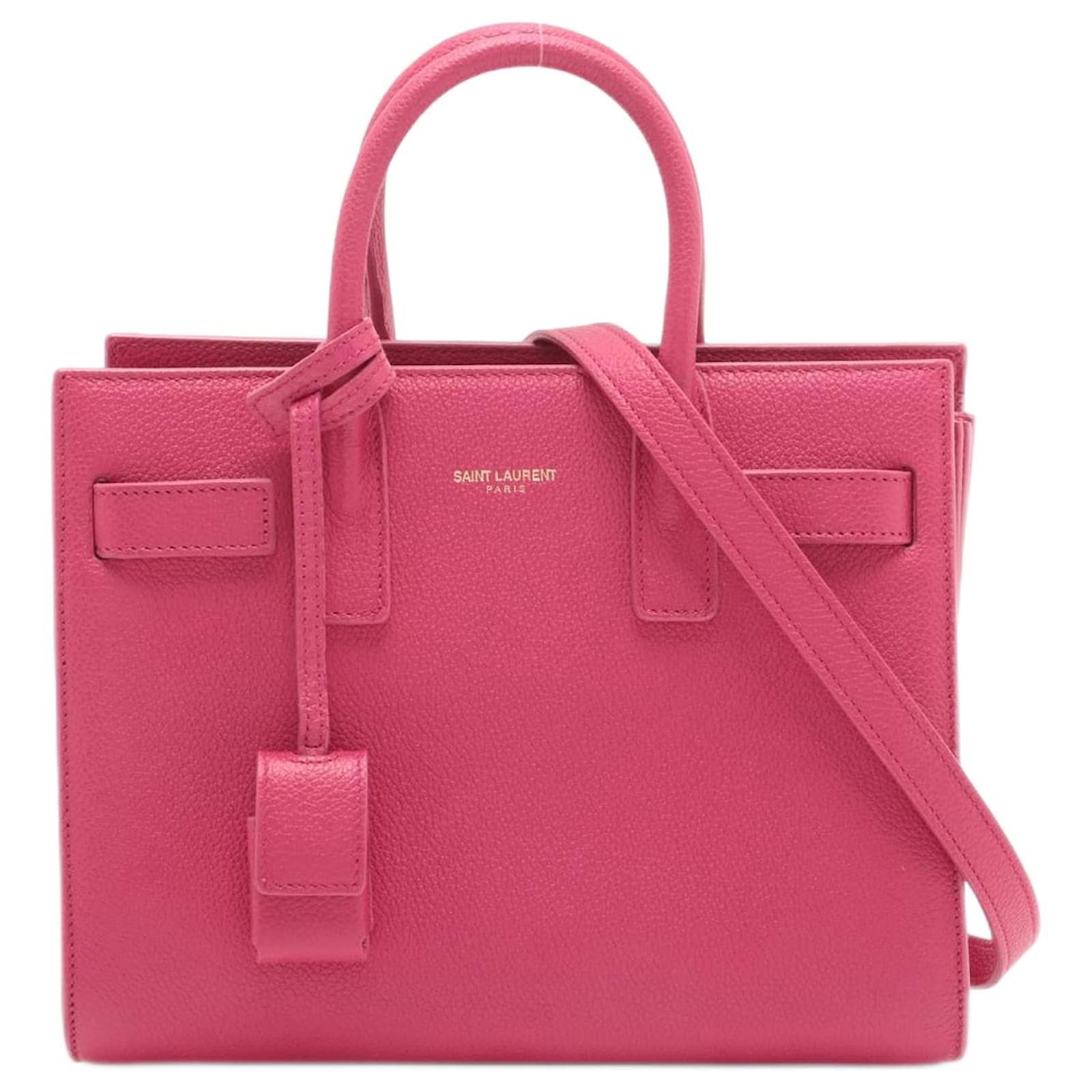 Saint Laurent Sac De Jour Nano MF 2-Wege Tote Bag Rosa Pink Leder