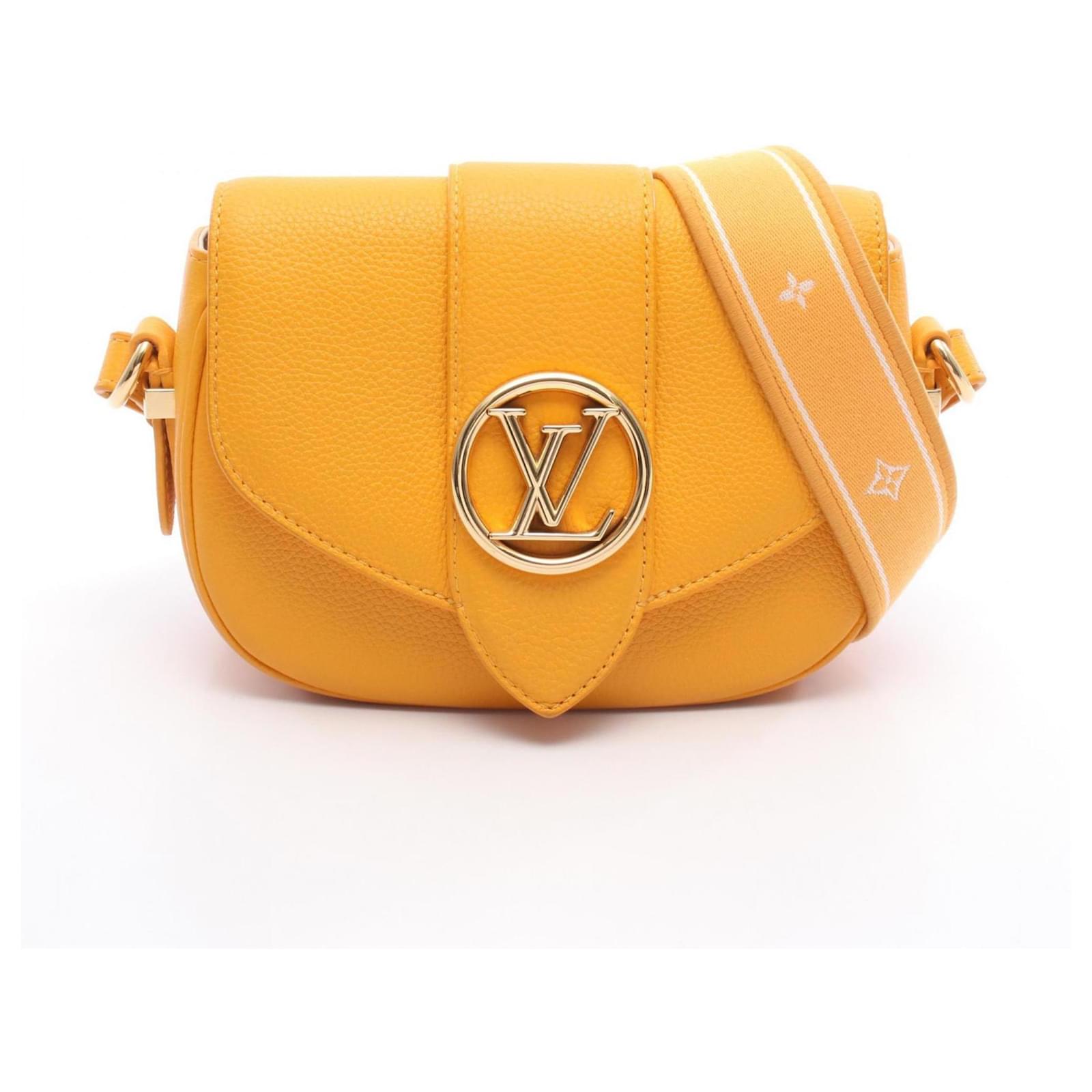 Louis Vuitton LV PONT 9 Soft PM Shoulder Bag Yellow Leather ref