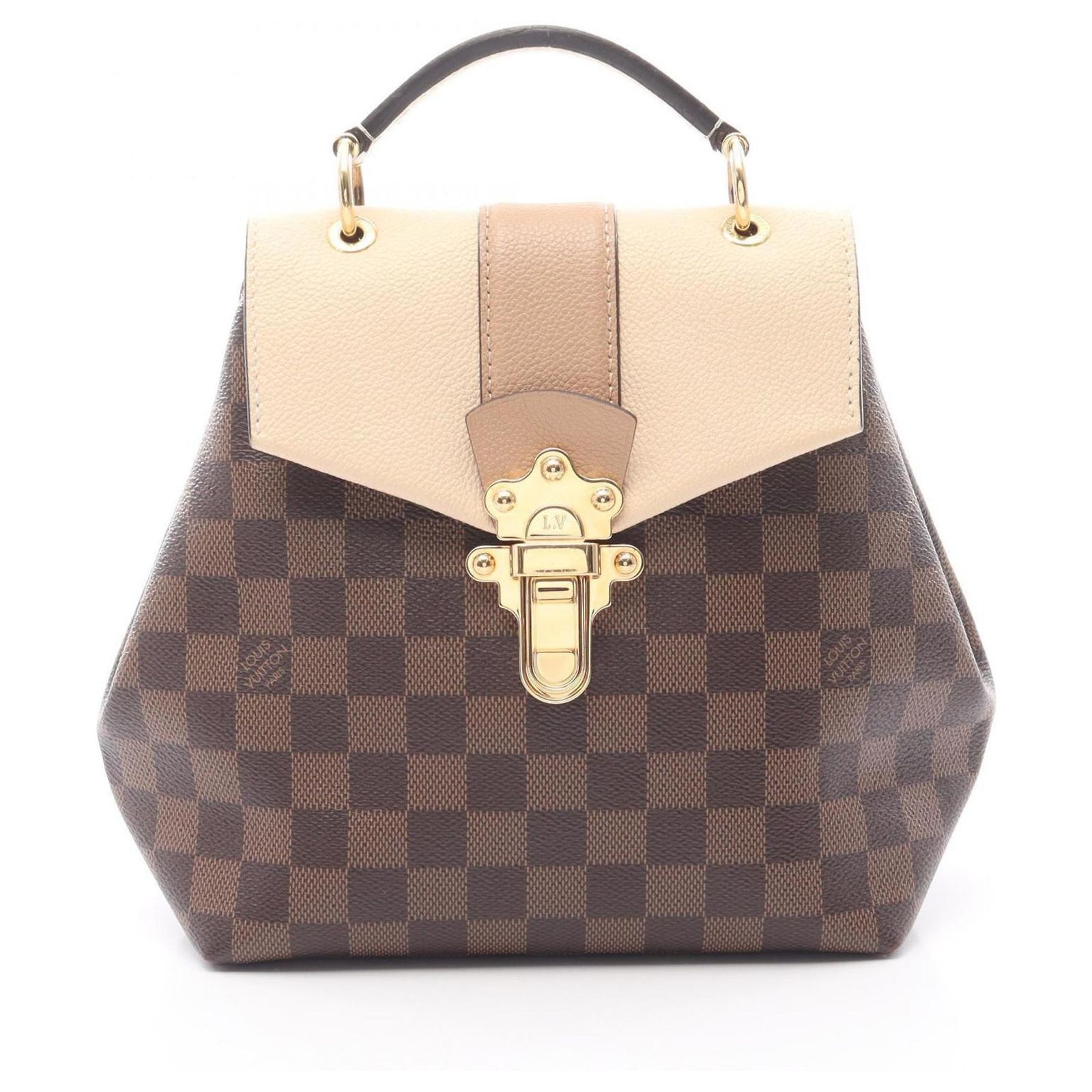 Louis Vuitton Brown and Cream Clapton Backpack LOUIS VUITTON Ebene Clapton Backpack Cream / Beige - The  main image 2