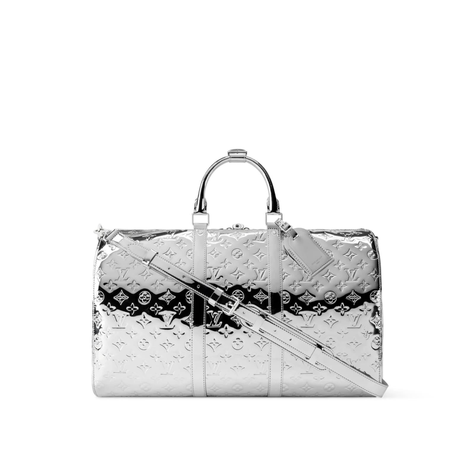 Louis Vuitton LV Keepall 50 Silver new Silvery Cloth ref.2546875