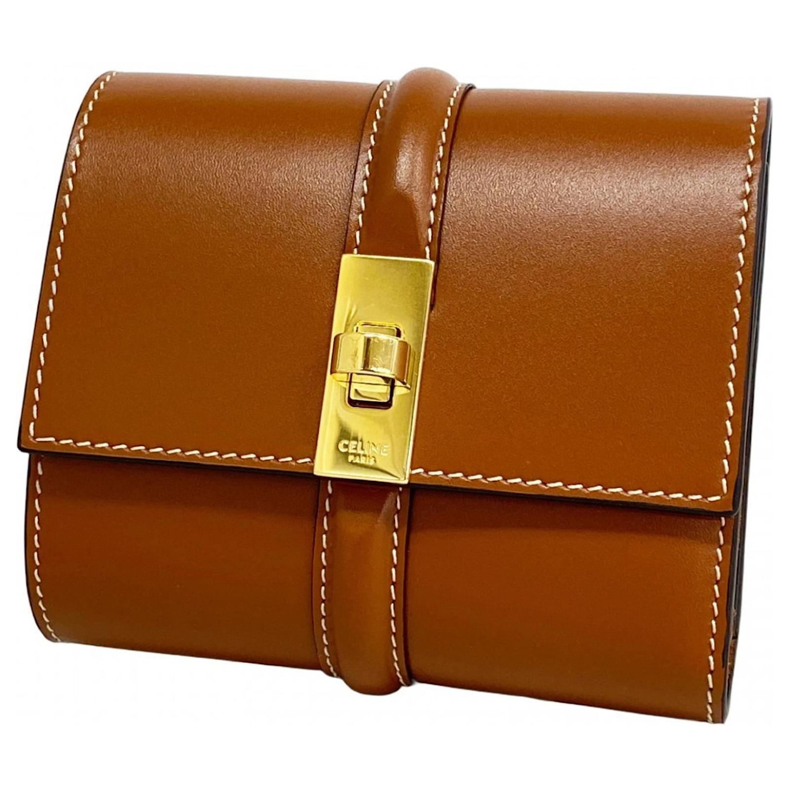 Céline Celine Brown Leather Tri-fold Wallet Joli Closet