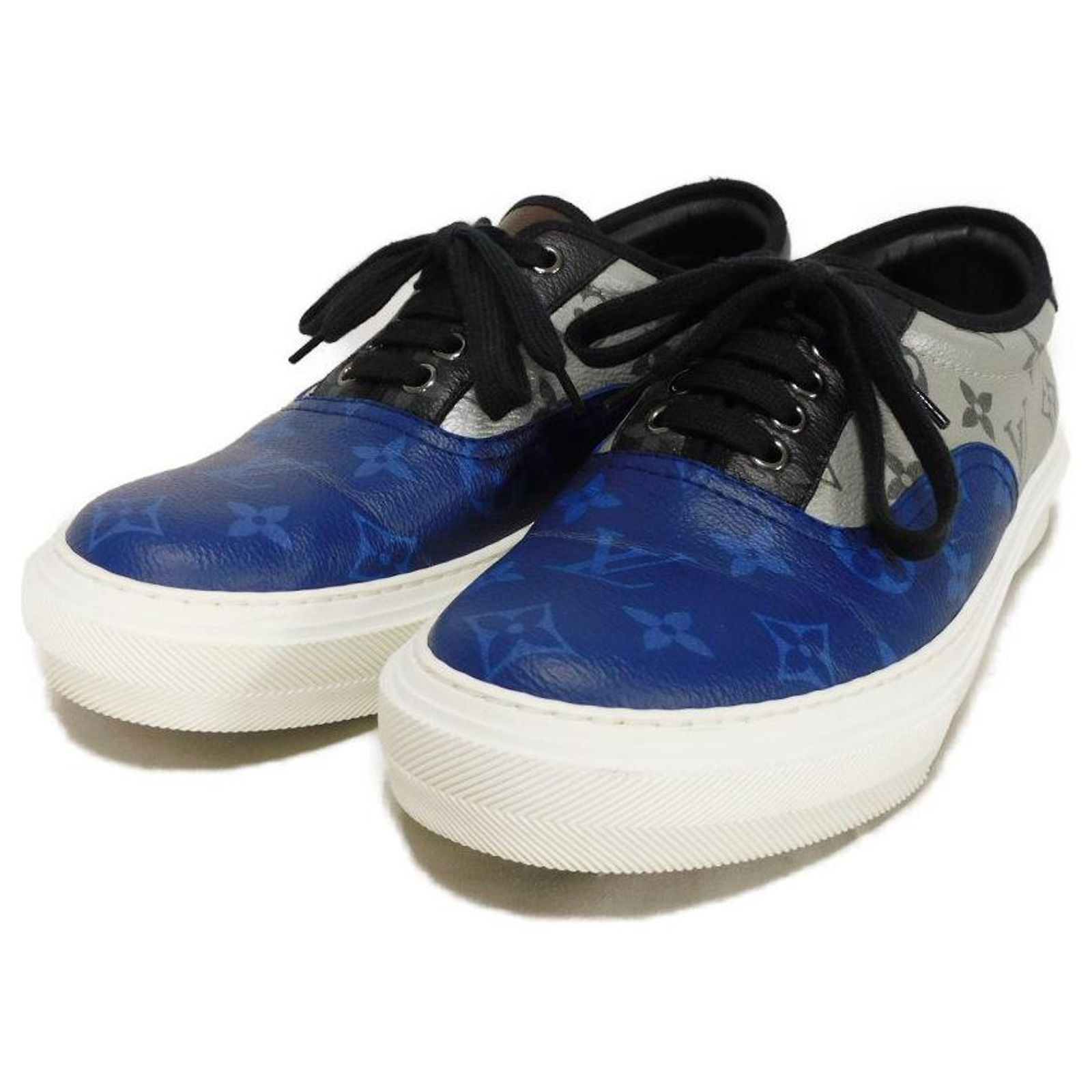 Louis Vuitton Trocadero Line Monogram Sneakers Blue Cloth ref