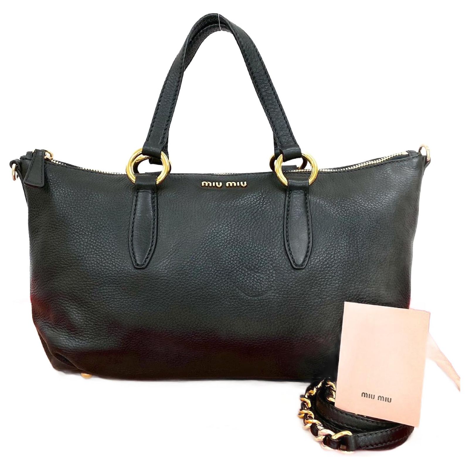 Miu Miu MiuMiu 2way Leather Handbag Black ref.JC2549918 (Sold 