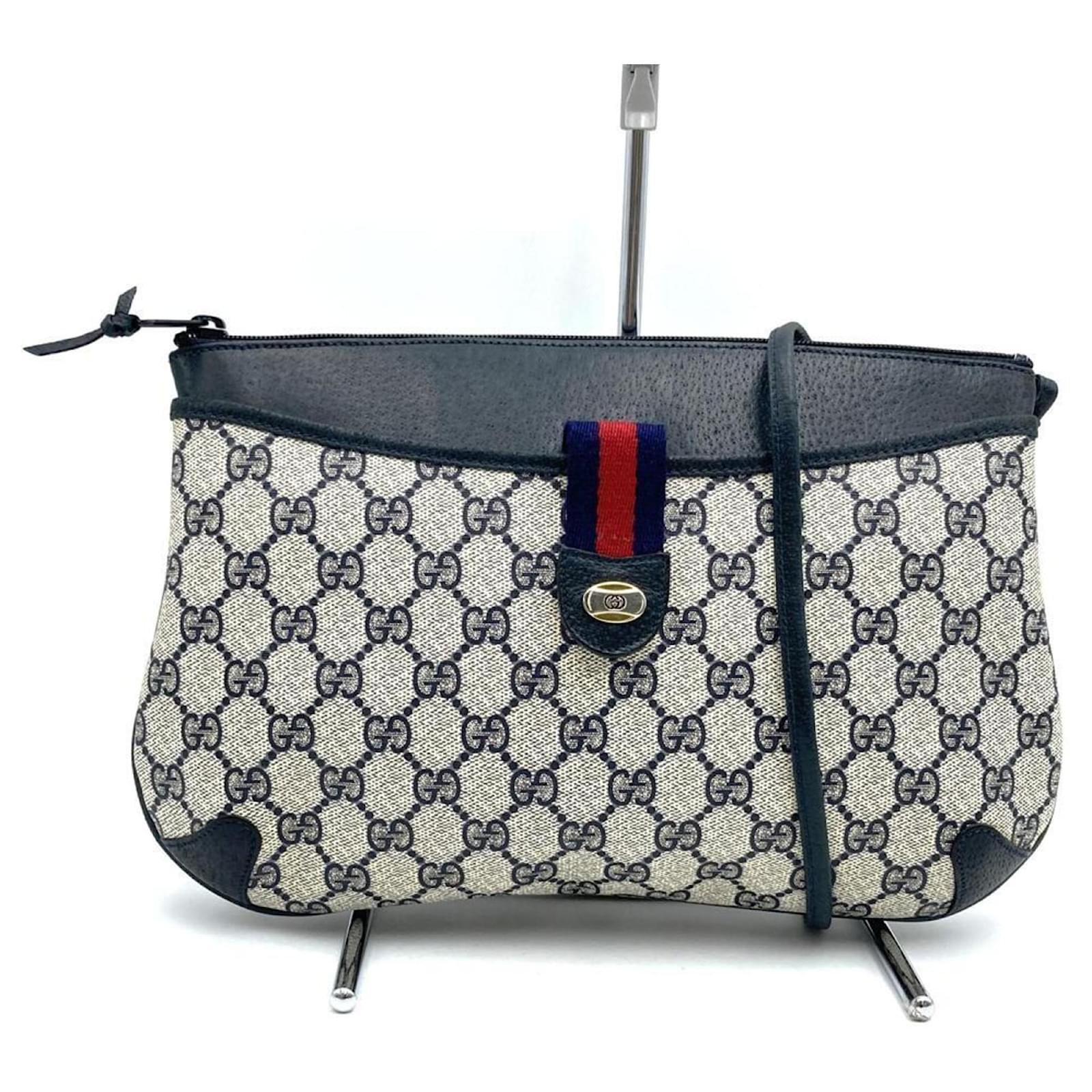GUCCI GGロゴシュシュ ネイビー/グレー Gucci GG Supreme Navy Shoulder Bag Navy blue Cloth ref.JC2552427