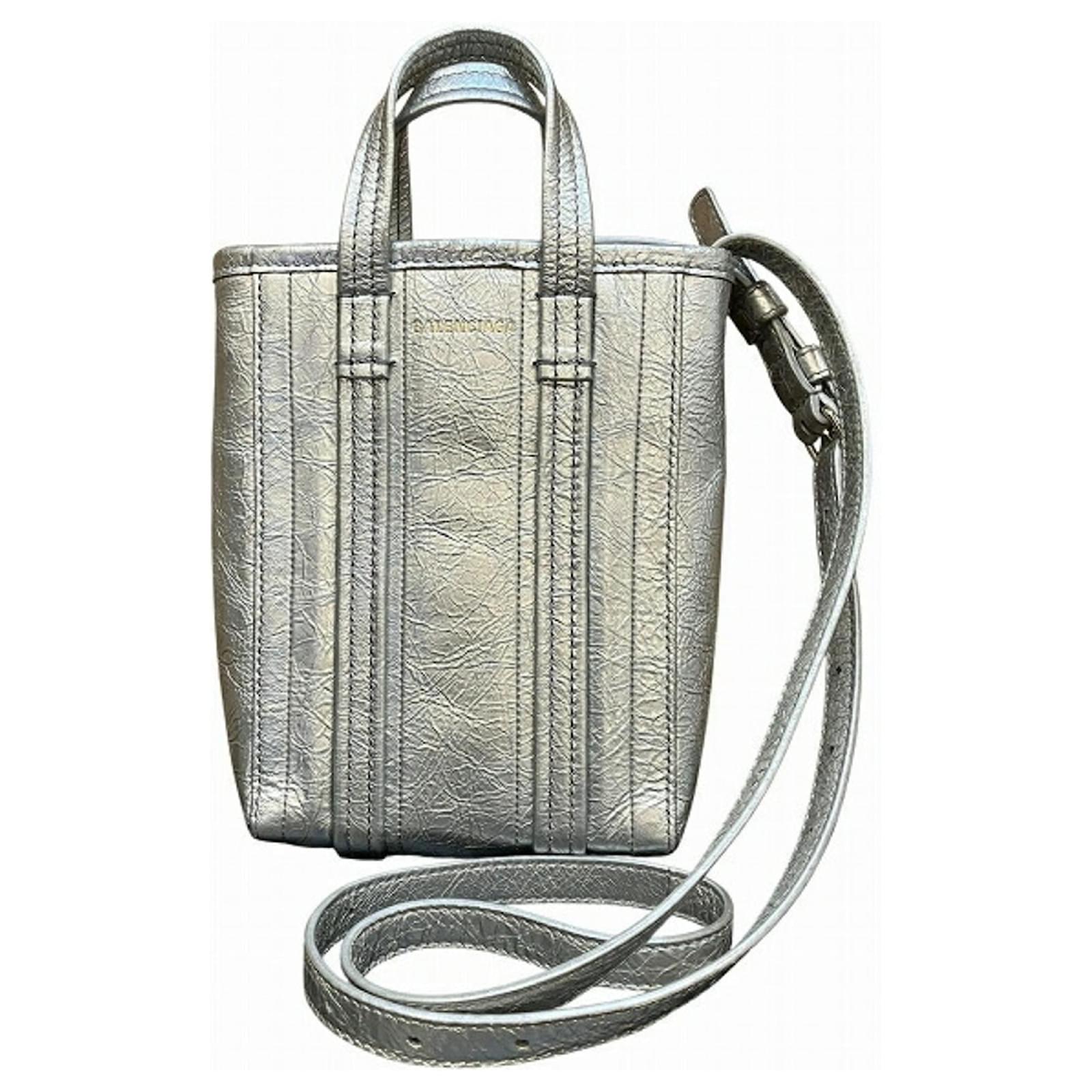 Pochette en cuir Barbe de Balenciaga Argenté Joli Closet