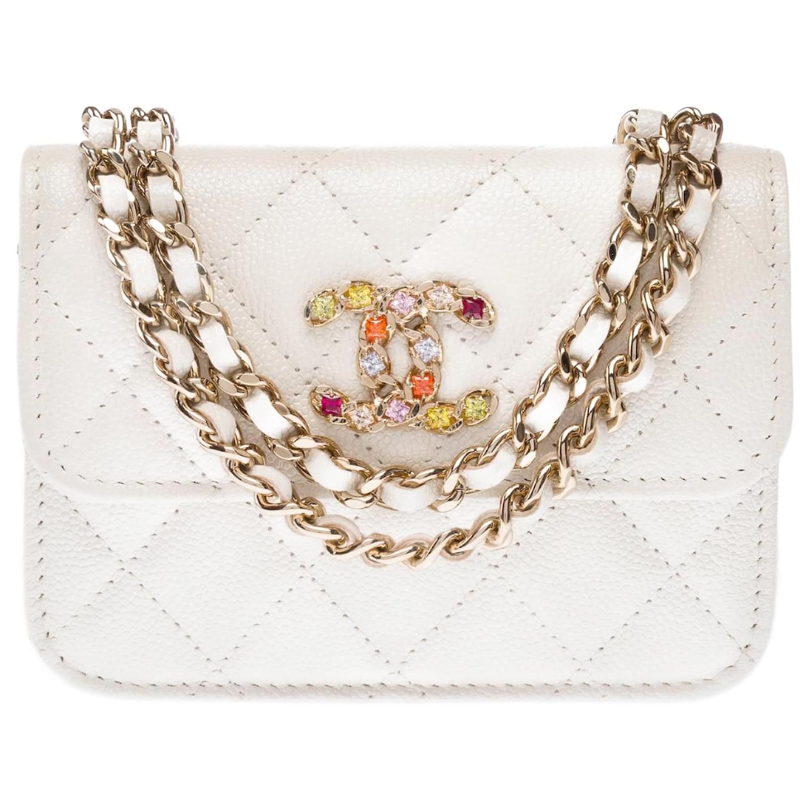 Wallet On Chain Borsa CHANEL Timeless/Classique in Pelle Bianca