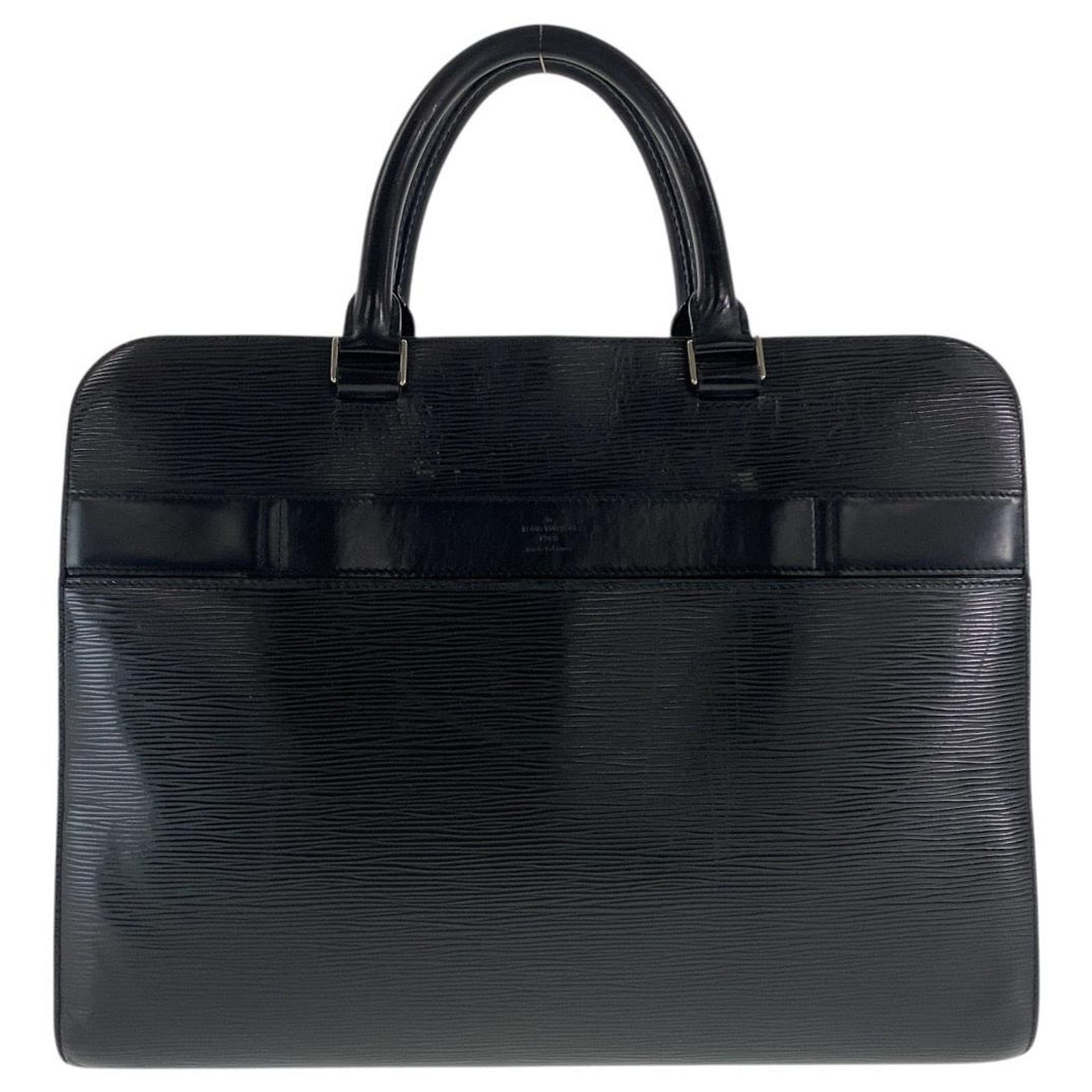 Louis Vuitton Epi Leather Bassano GM Briefcase Black Pony-style 