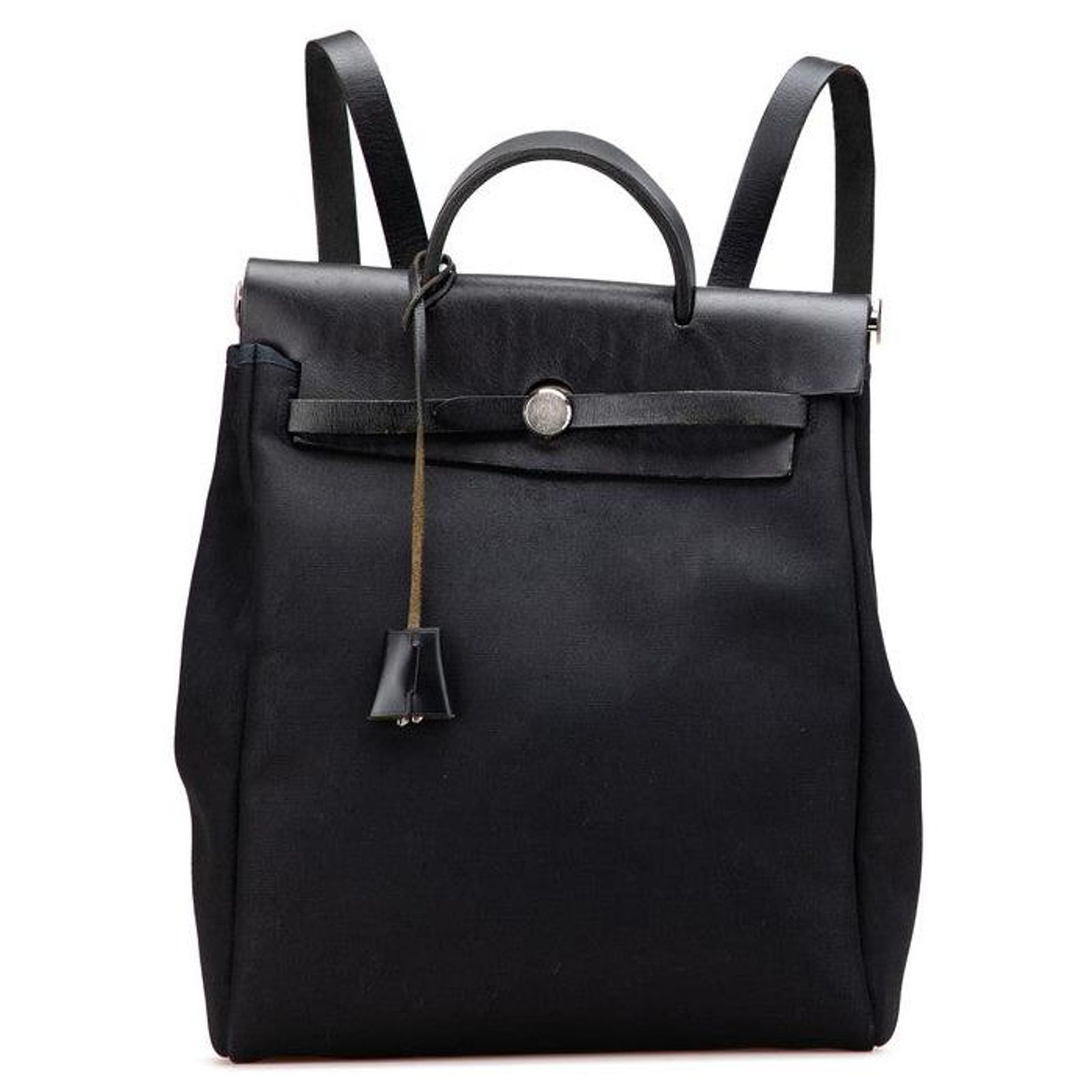 Hermes Herbag a Dos PM Backpack 2-Way Handbag Toile Officier Leather Black Hermès HERMES Herbag Ad PM Backpack Handbag Toile Officier  main image 4