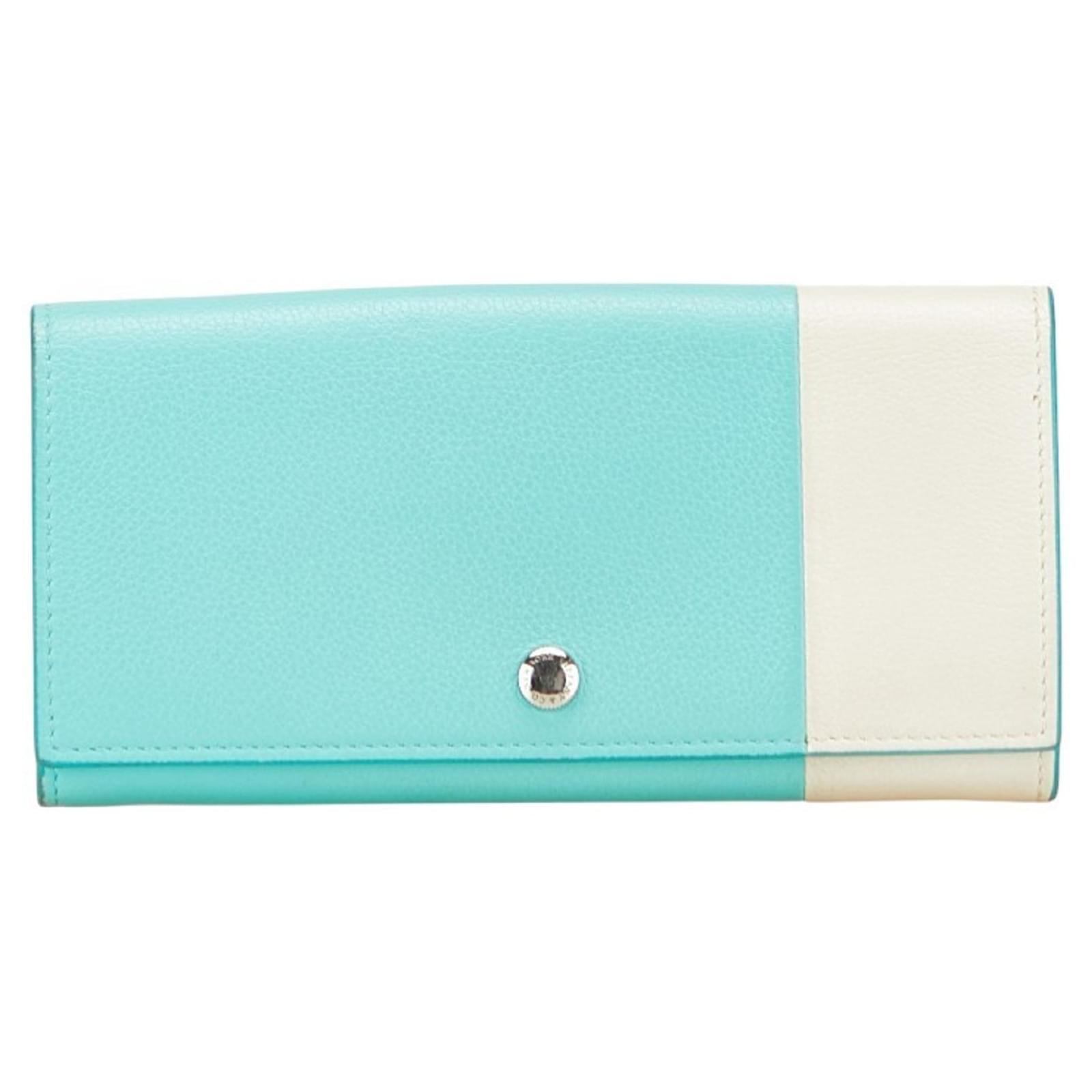 Tiffany & Co. Two-Tone Long Wallet White Leather ref.JC2558125