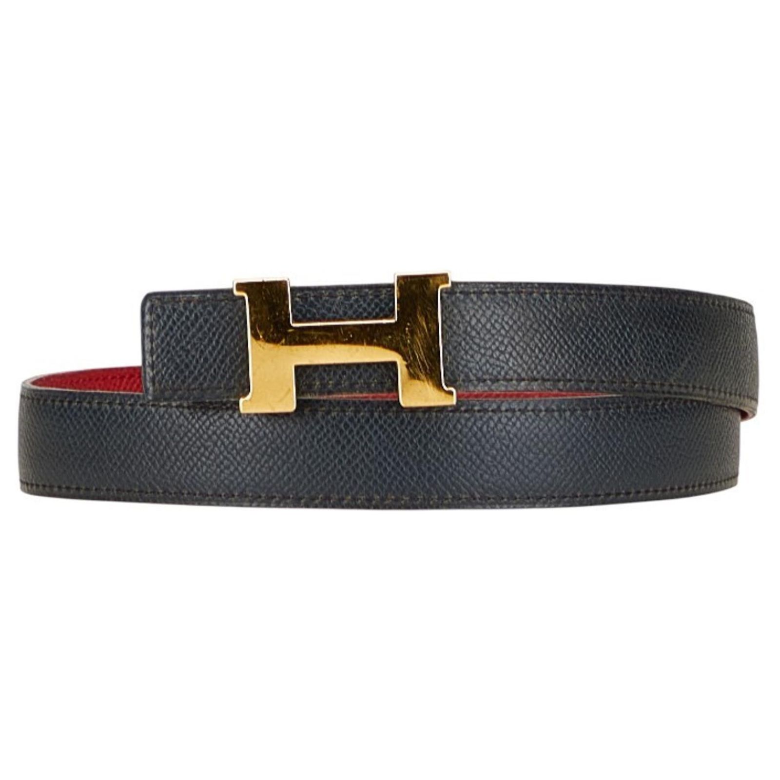 Hermes Black and Red Women\'s Belt reversible Hermès Black & Ruby Unisex H Belt - Vintage Lux main image 2