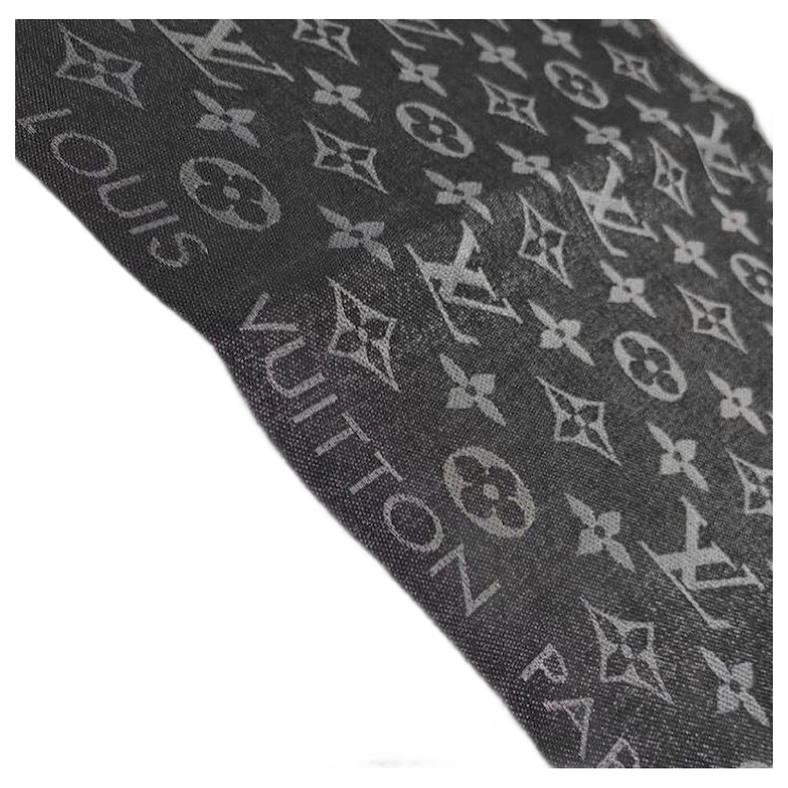 Louis Vuitton scarf modle monogram SHINE M75123 Black Silk ref