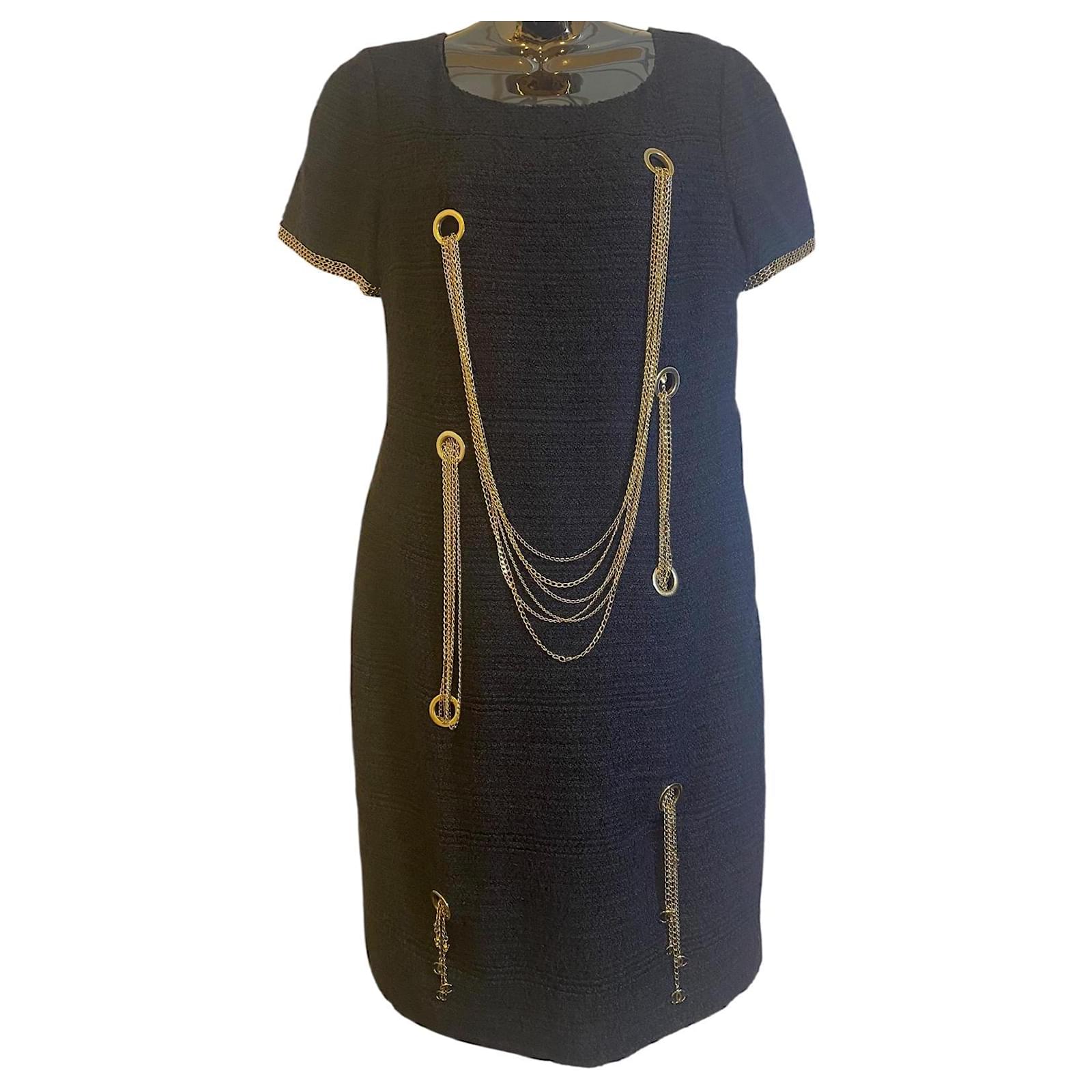 chanel black dress with gold chains Gaia main image 0