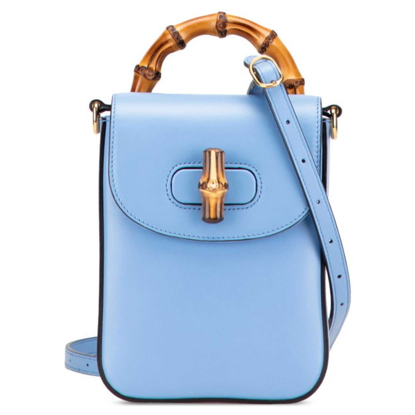 GUCCI Bamboo Backpack Suede Outlet Light Blue Gold 003 2058 9016 Auth 145652 GUCCI Bamboo Backpack Suede Purple Gold 003 2058 0030 Auth  main image 2