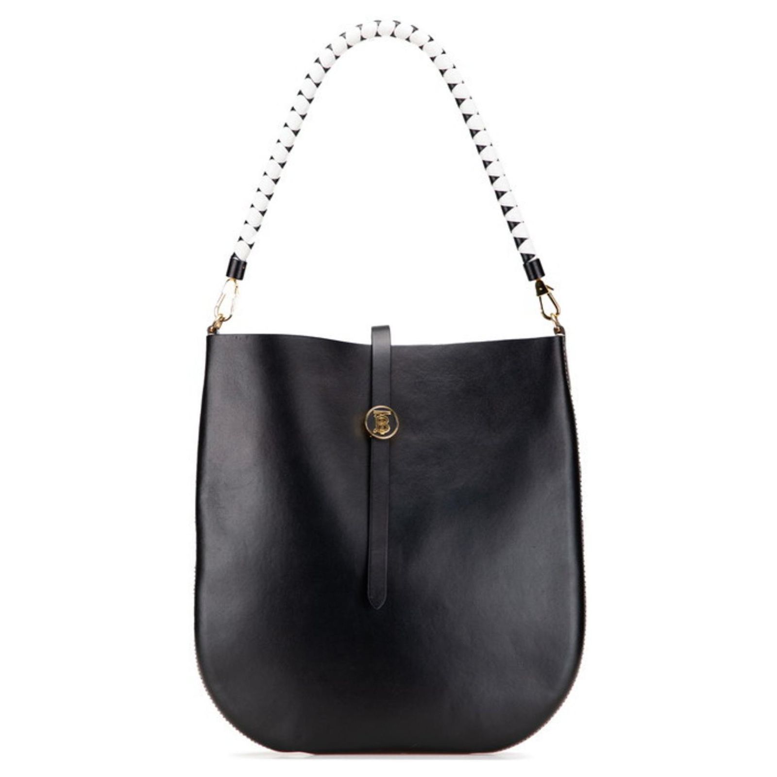 Burberry TB Logo Black Leather Shoulder Bag ref.2561404 - Joli Closet