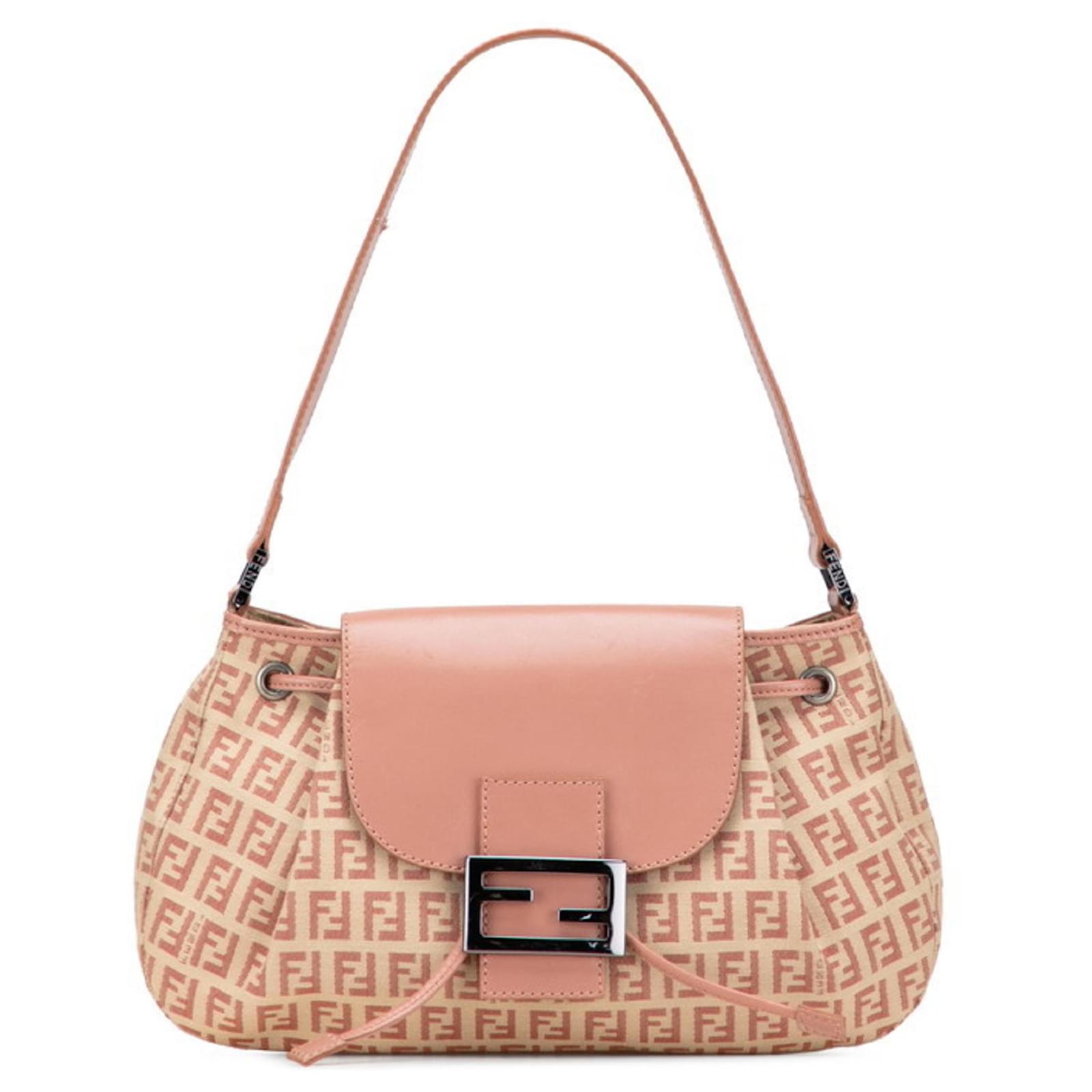 Borsa Mamma Bucket Zucchino di Fendi a spalla singola Beige Pelle