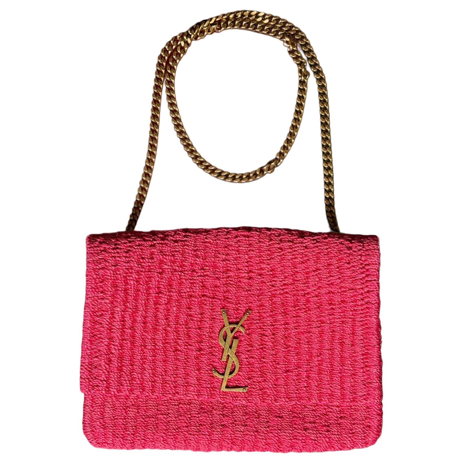 Kate Monogramme Saint Laurent YSL Monogram Kate Bag Pink Wicker