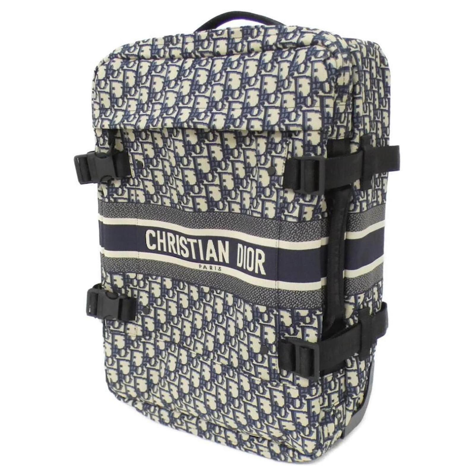 Christian Dior DIOR OBLIQUE Carry-on Bag Blue Cloth ref.JC2563054