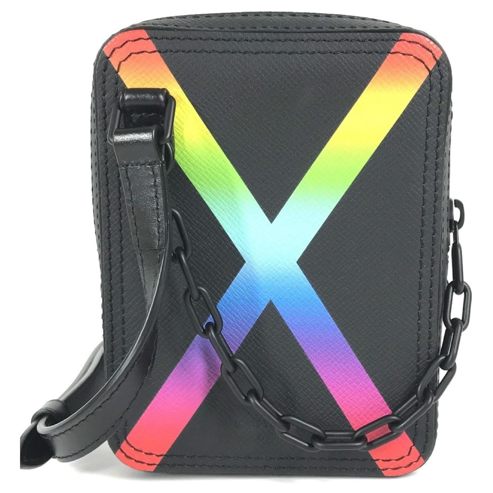 Louis Vuitton Taiga Rainbow Danube Messenger Pochette Black