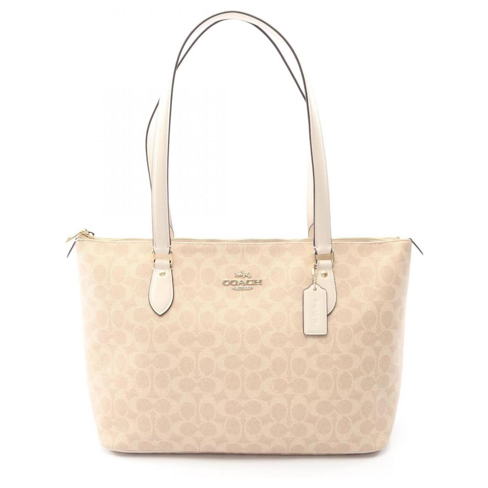 Coach Gallery Tote Bag White Beige Leather Cloth ref.JC2563860 