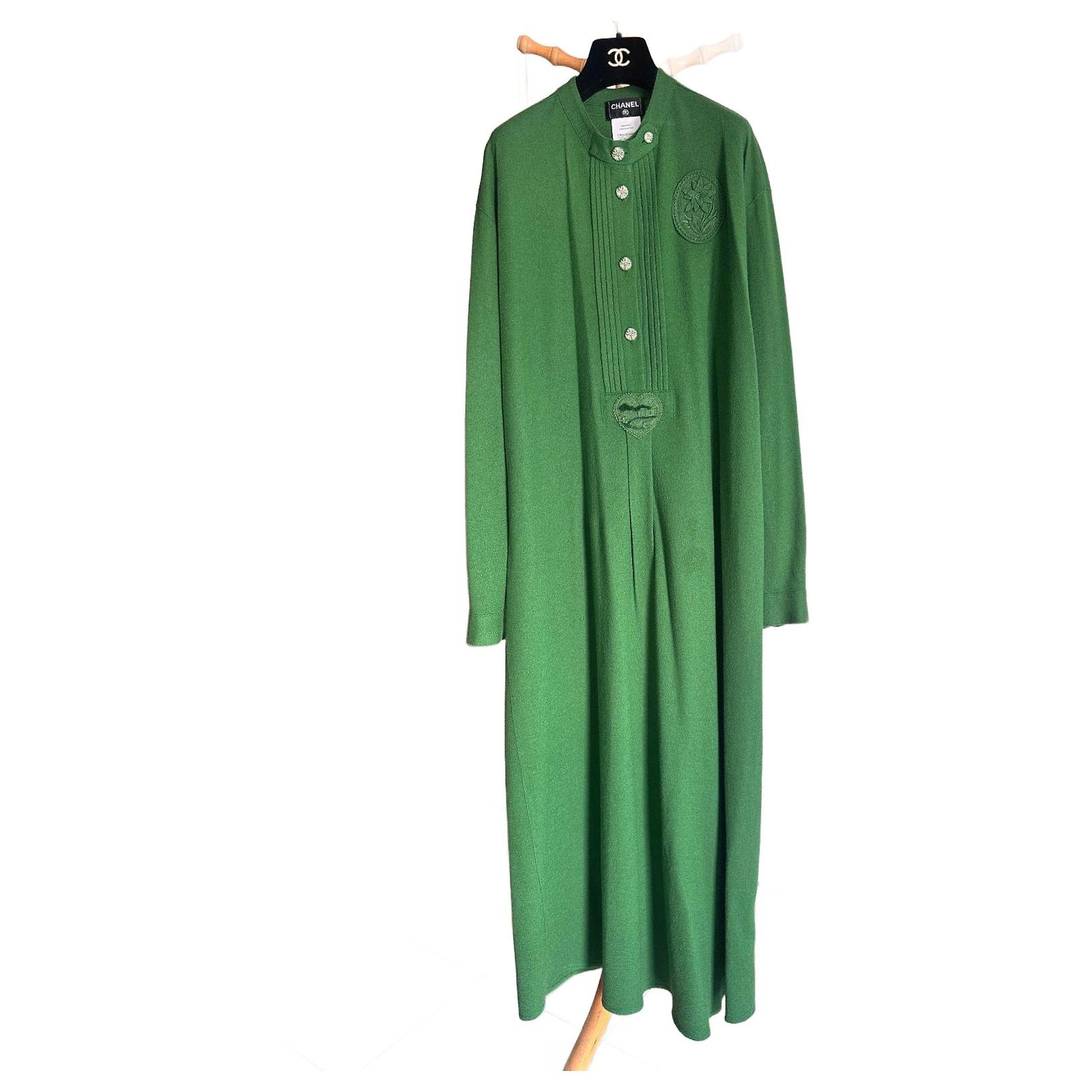 chanel green dress Wool ref.2565038 garden party aesthetic fashion