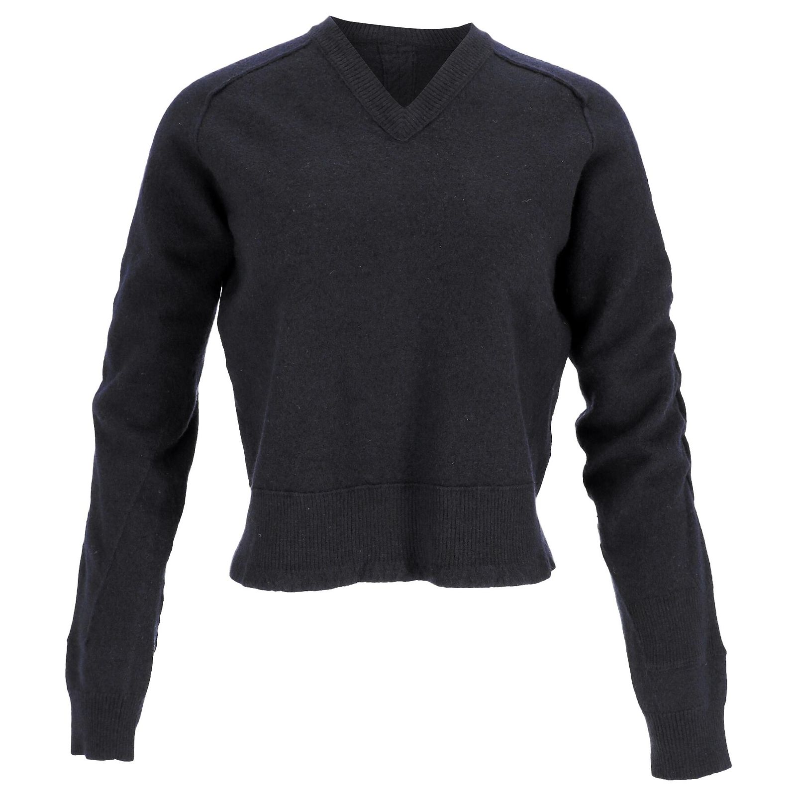 Céline Celine V-neck Sweater in Navy Blue Wool ref.JC2566470 (Sold 