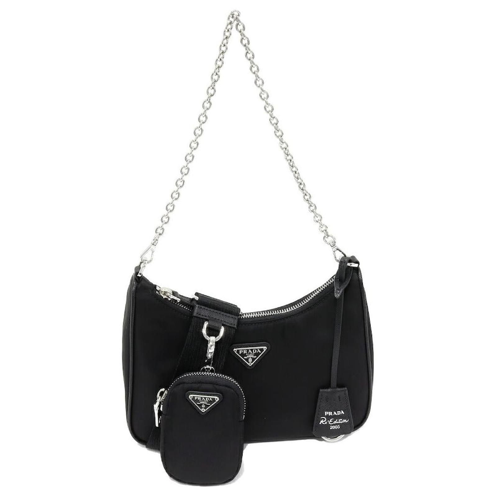 Prada Nylon Chain Shoulder Bag Black ref.2567407 - Joli Closet