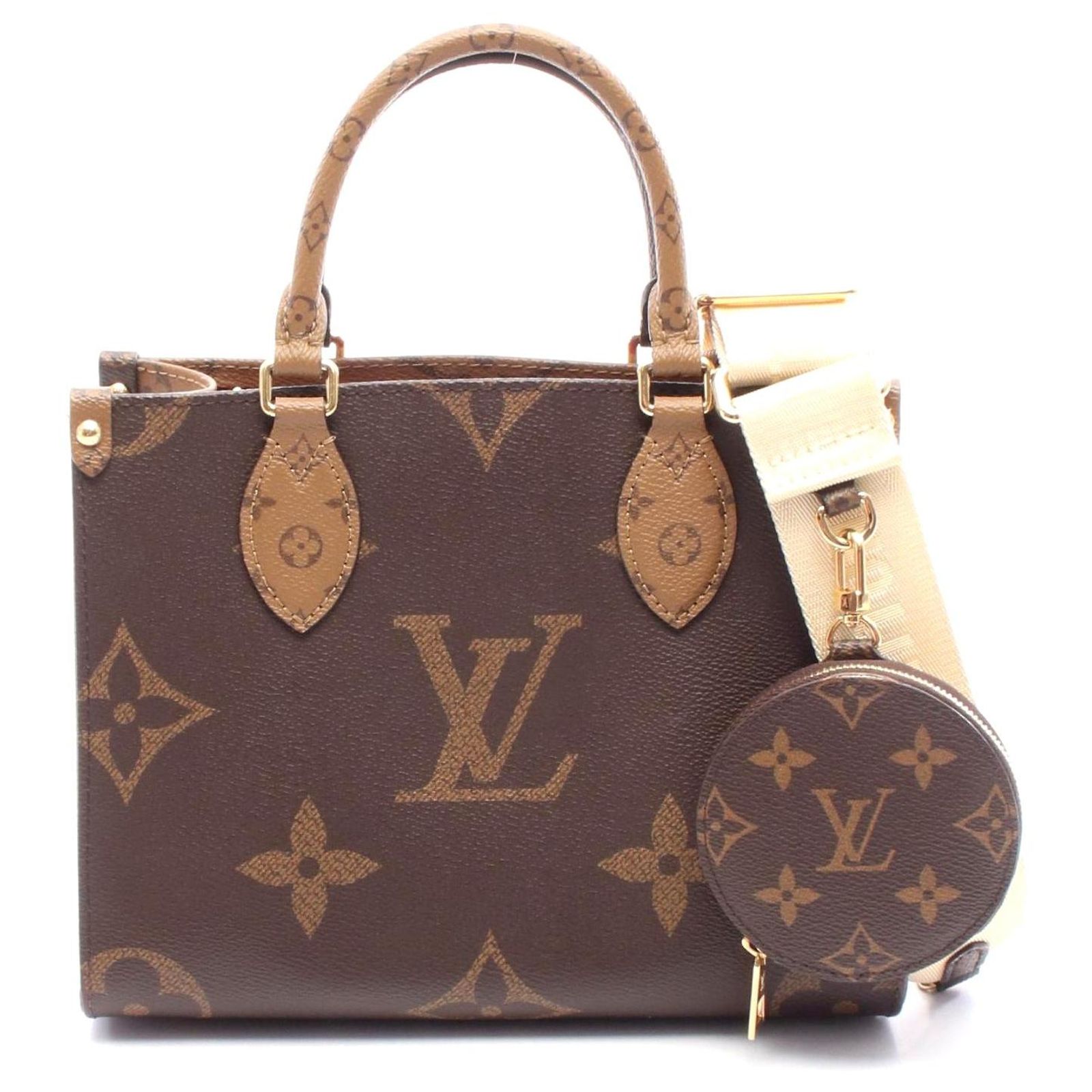 ⭐︎ 冴羽獠 Louis Vuitton トートバッグ ブラウン Louis Vuitton OnTheGo PM Handbag Monogram Brown Cloth ref.2567426