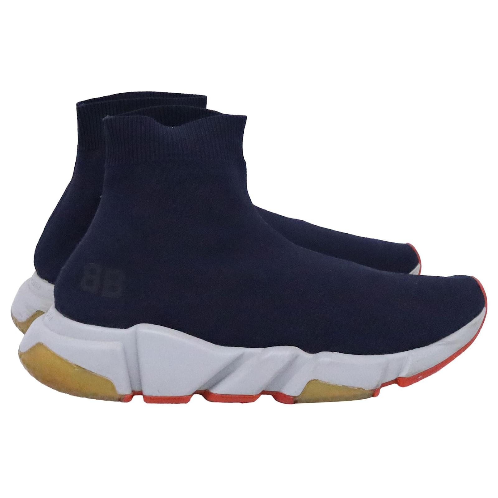 Balenciaga Speed Trainer Sneakers in Navy Blue Polyester ref