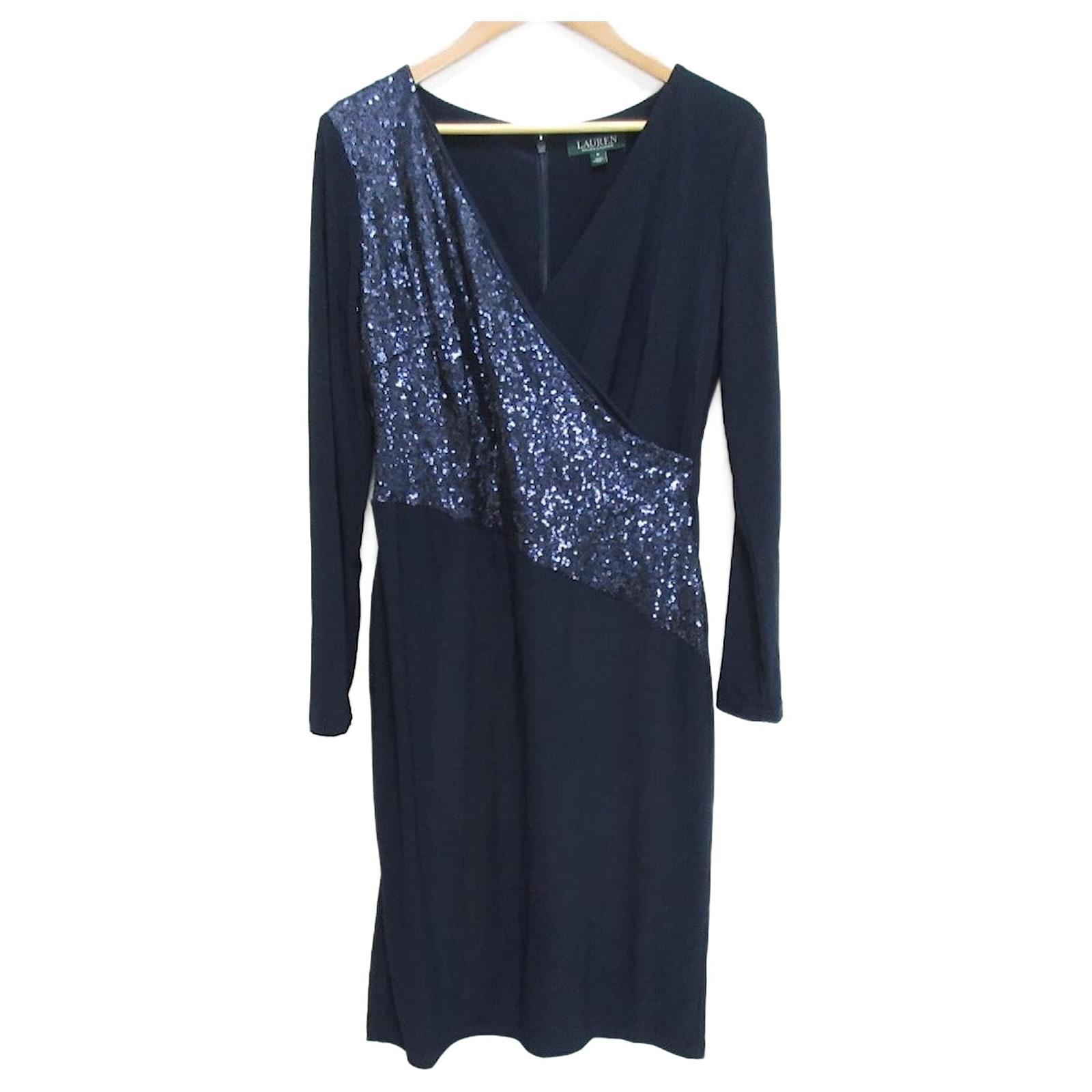 Lauren Ralph Lauren Wrap Spangle Dress Blue Navy blue