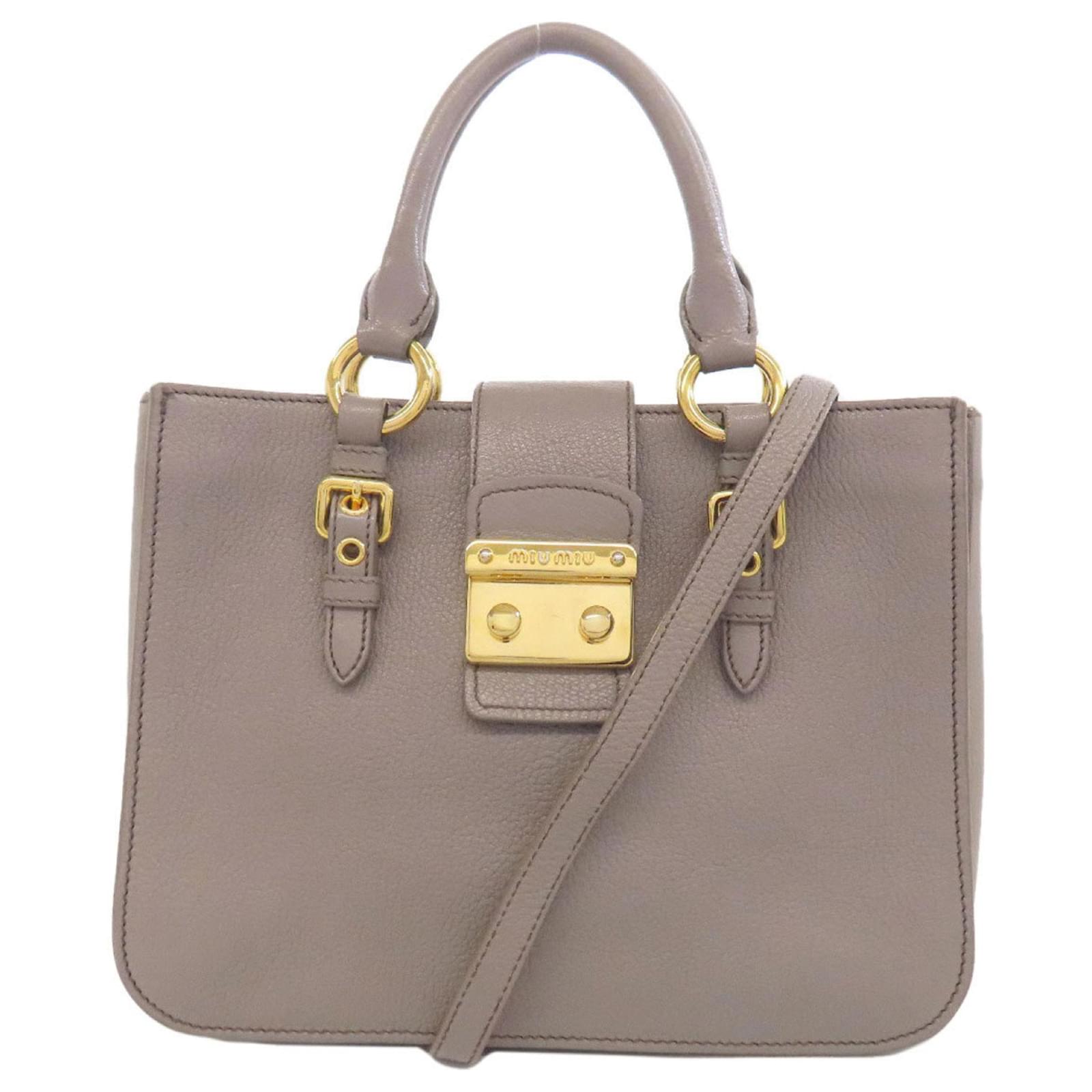 Miu Miu Leather Handbag Brown Joli Closet