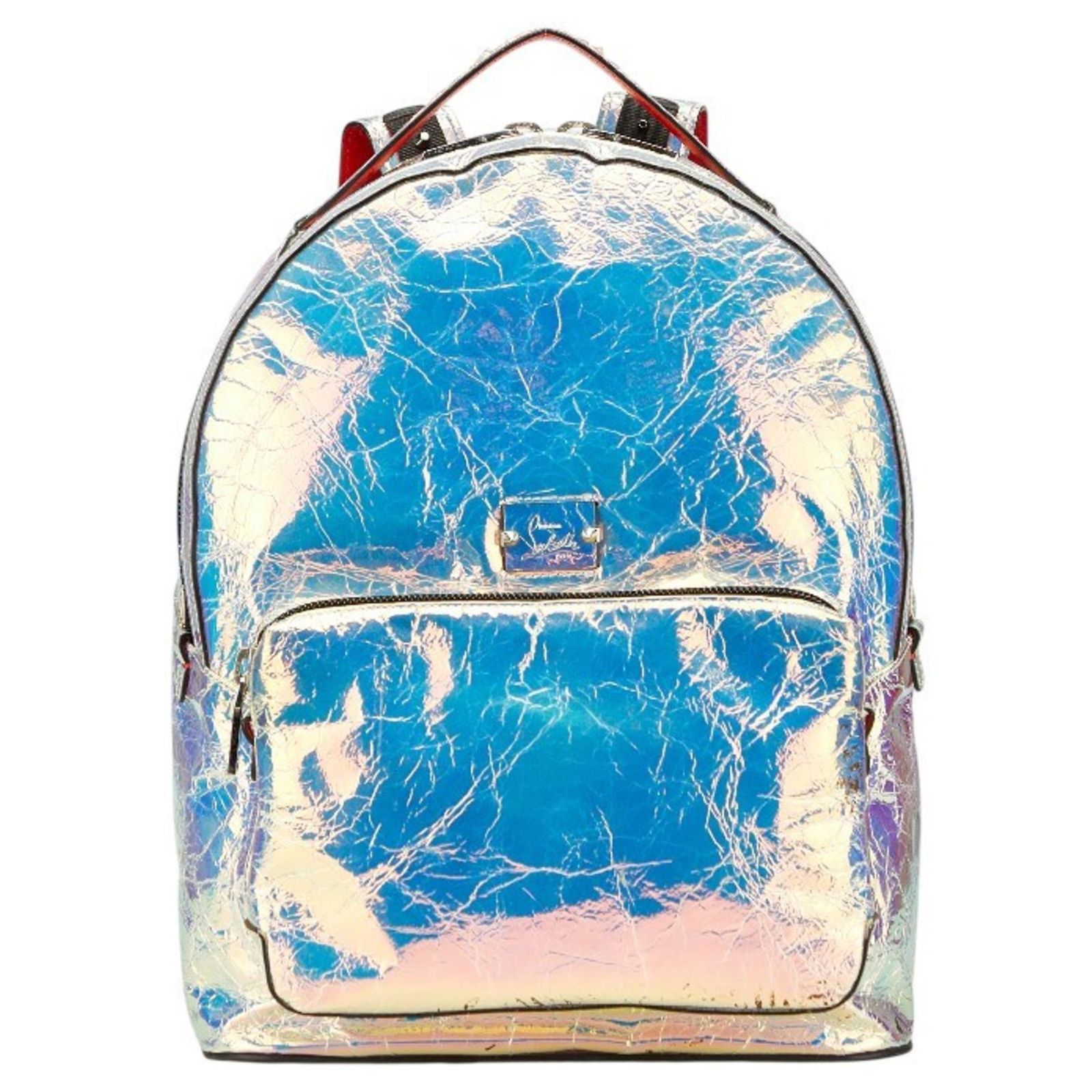 Christian Louboutin Backloubi Backpack Silvery Leather ref 