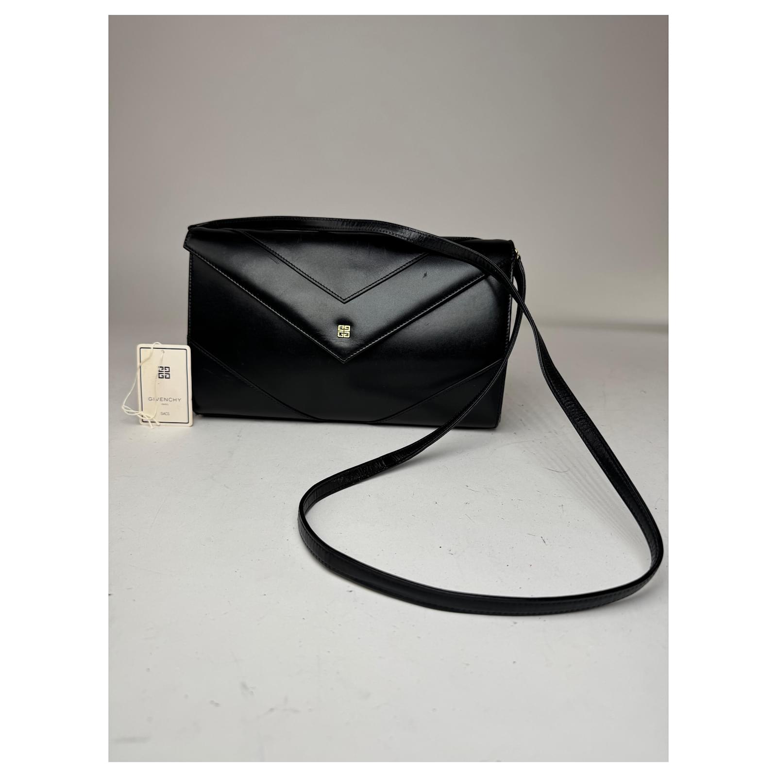 Vintage Givenchy Leather Crossbody Bag black Joli Closet