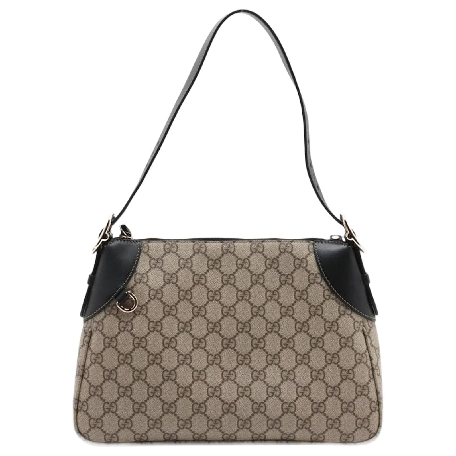 Gucci Braune GG Supreme Schultertasche Kunststoff