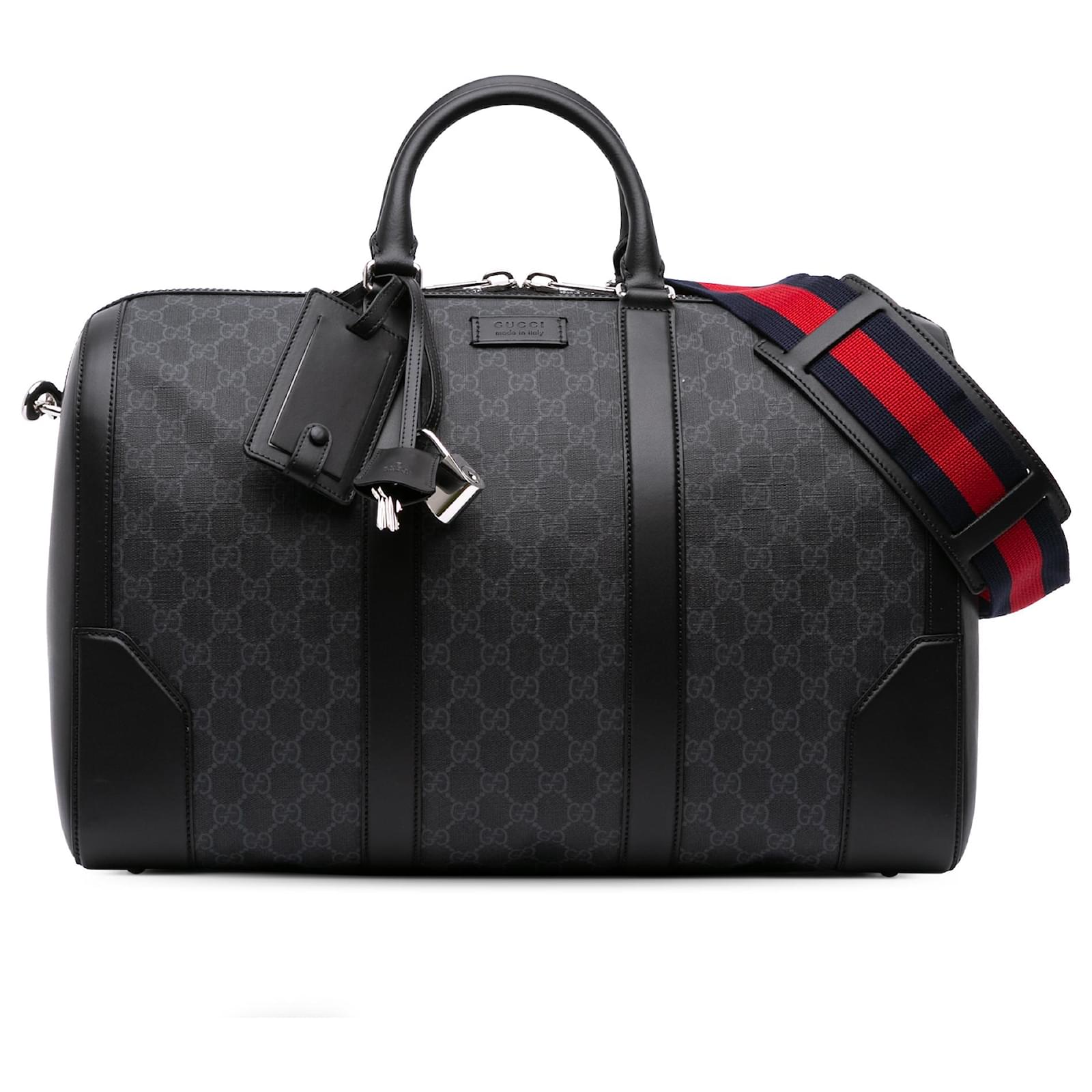 Borsa da viaggio media GG Supreme nera di Gucci Nero Tela Panno