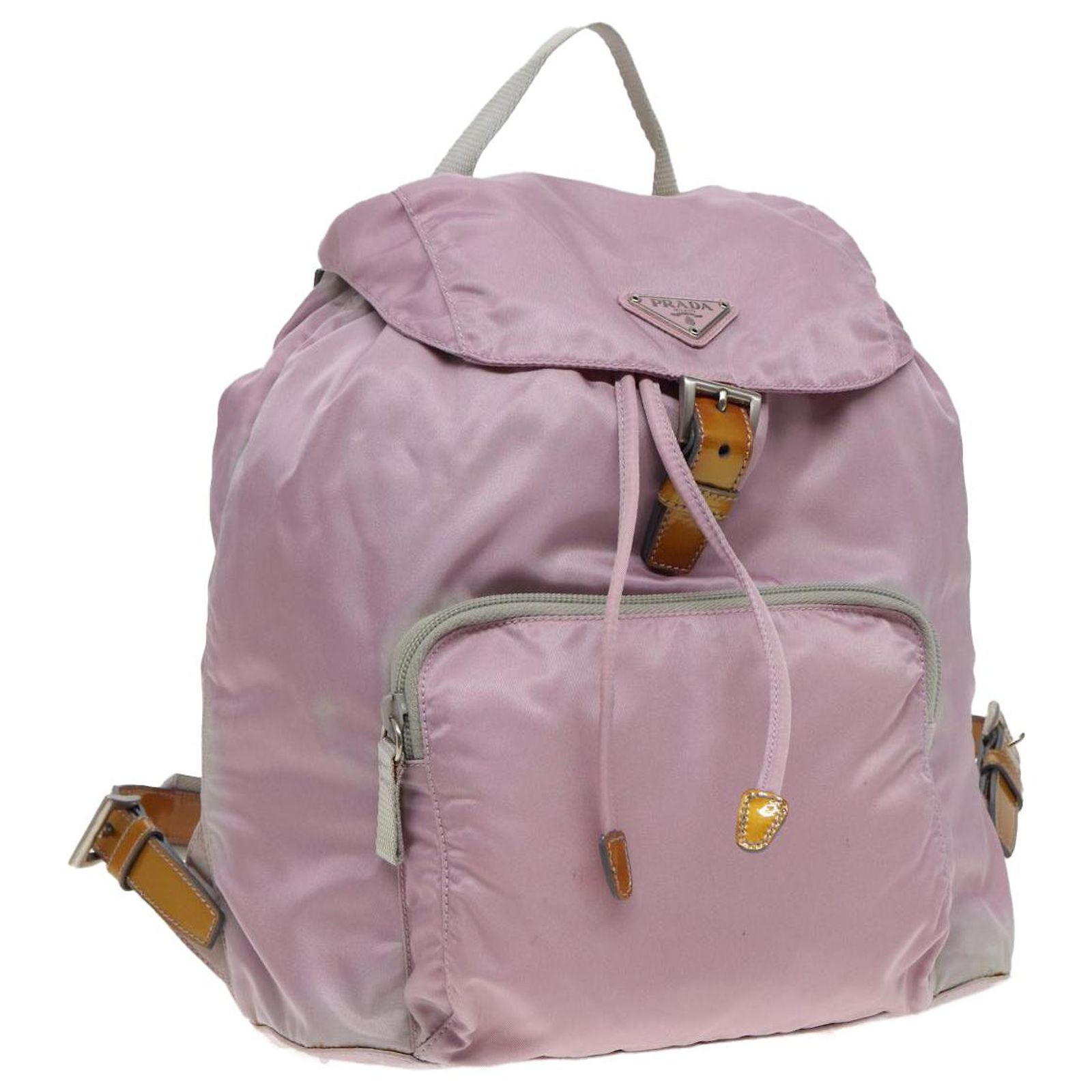 Prada Front Pocket Backpack Tessuto Medium Pink Nylon ref  display picture 2