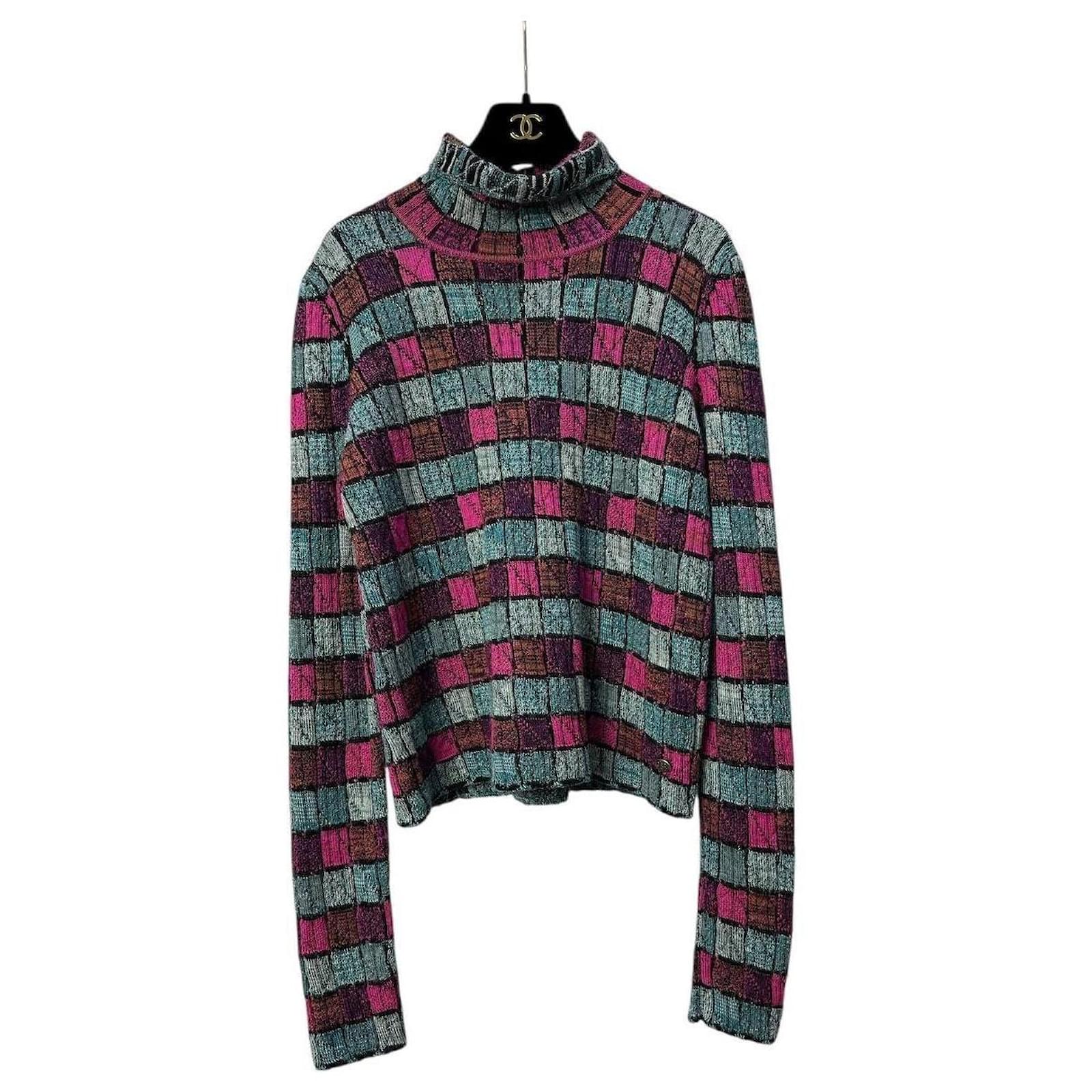 Chanel 2018 Paris-Hamburg Blue Striped Turtleneck Sweater