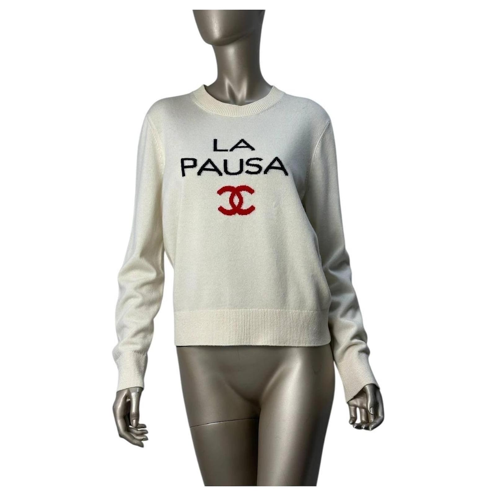 Chanel La Pausa Cashmere Sweater - Size 40 Beige ref.JC2573788