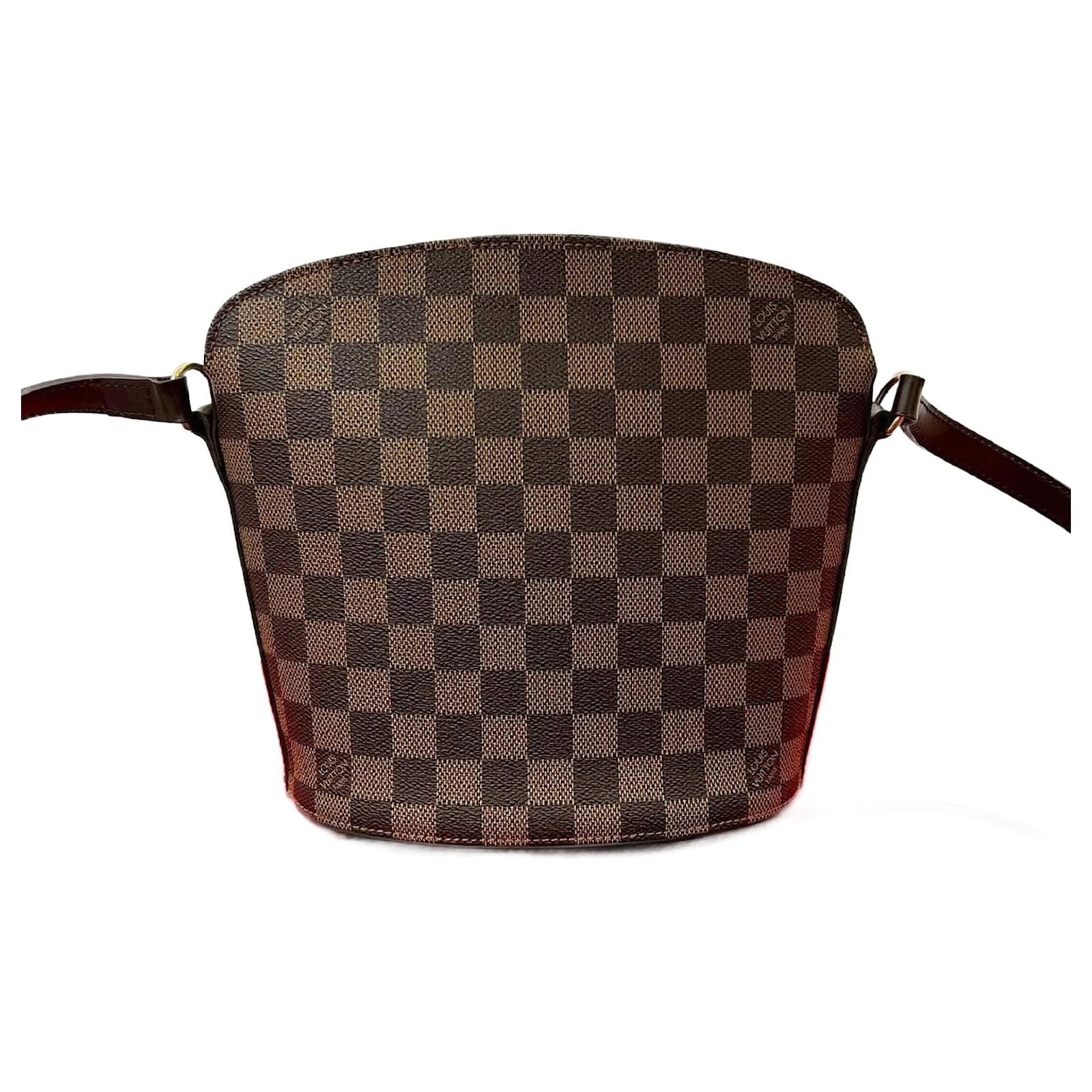 Louis Vuitton Drouot Damier Leather Shoulder Bag Brown Cloth ref