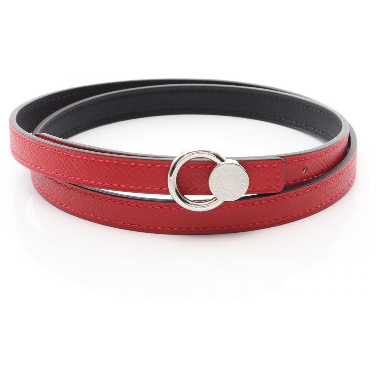 Hermès Serie belt Hermès Serie Double Tour Looping Leather Bracelet in White  main image 3
