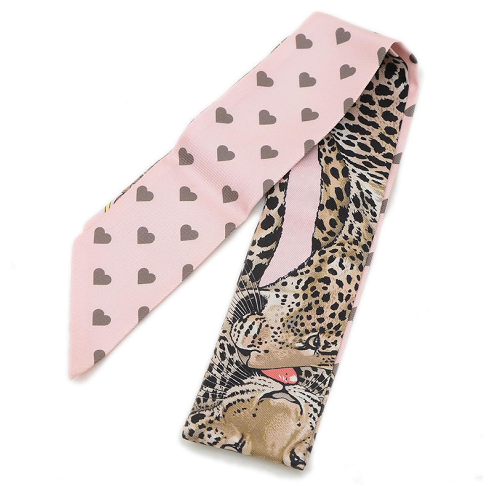 Hermès Hermes Twilly Scarf Jungle Love Pink Silk
