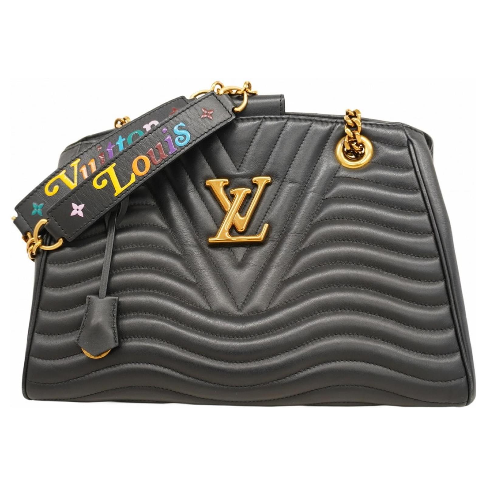 Louis Vuitton New Wave Chain Tote Shoulder Bag Black