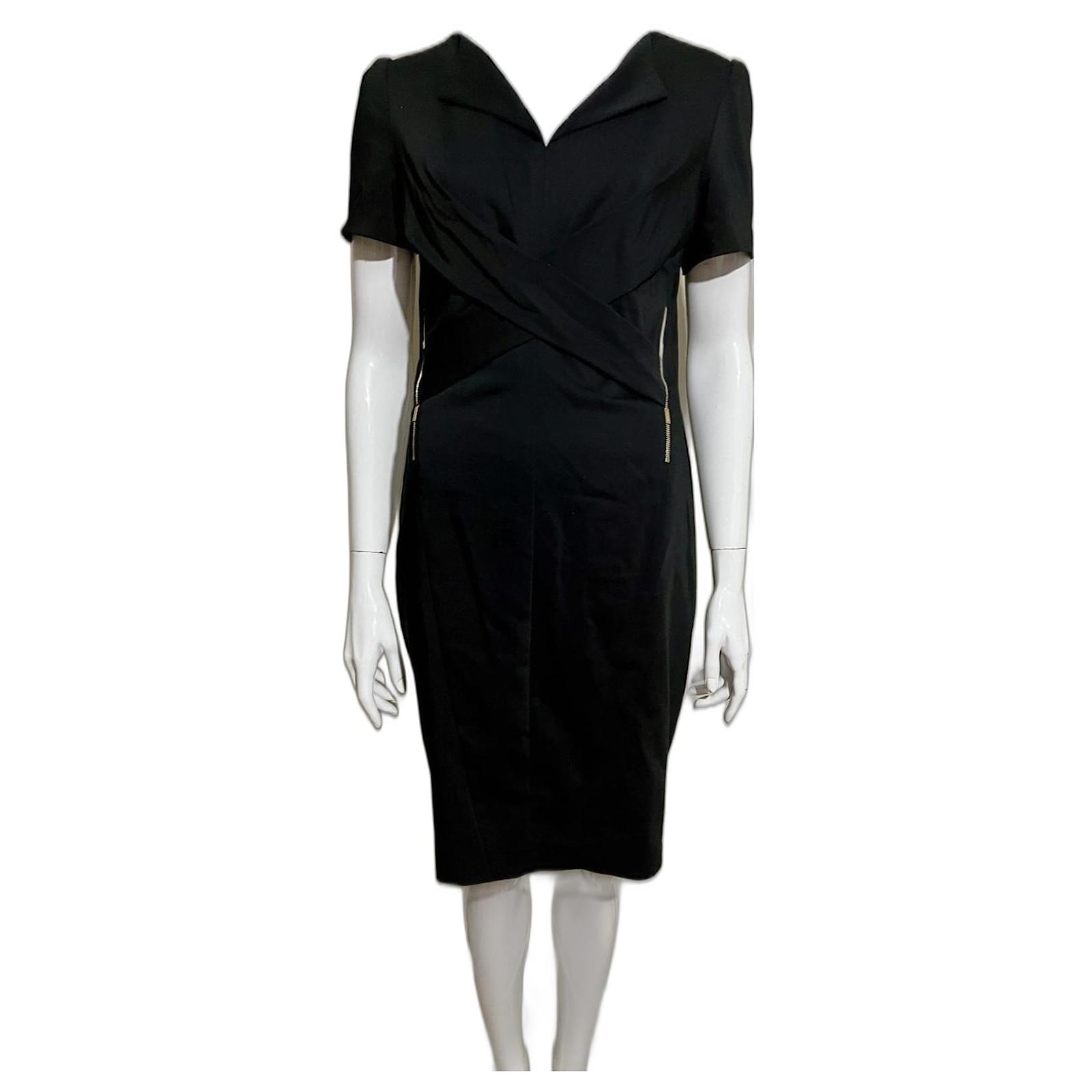 Escada Little black dress with golden zippers Gold hardware Cotton Elastane ref.2577800 - Joli Closet Escada Little black dress with golden zippers Gold hardware Cotton Elastane ref.2577800 - Joli Closet
