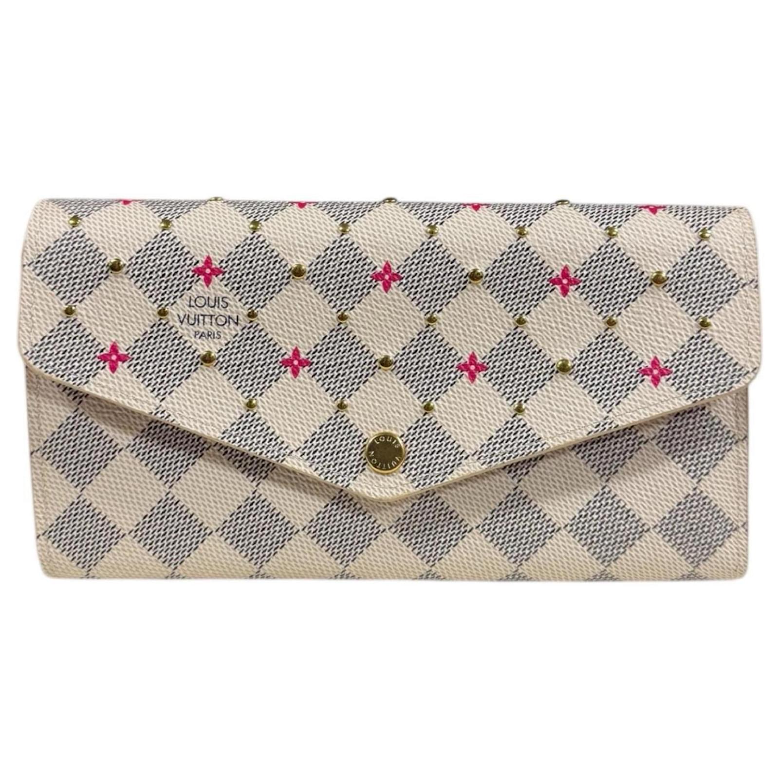 Sarah Louis Vuitton Damier Azur Long Wallet White Cloth ref