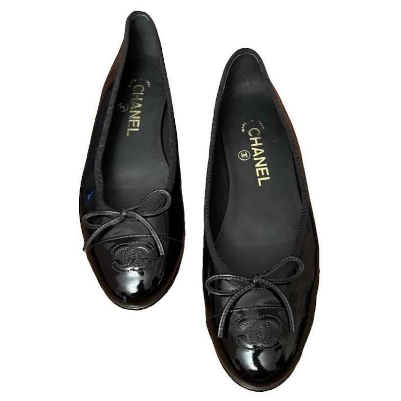 Chanel Ballet Flats 37,5 Black Patent leather ref.2578694 - Joli