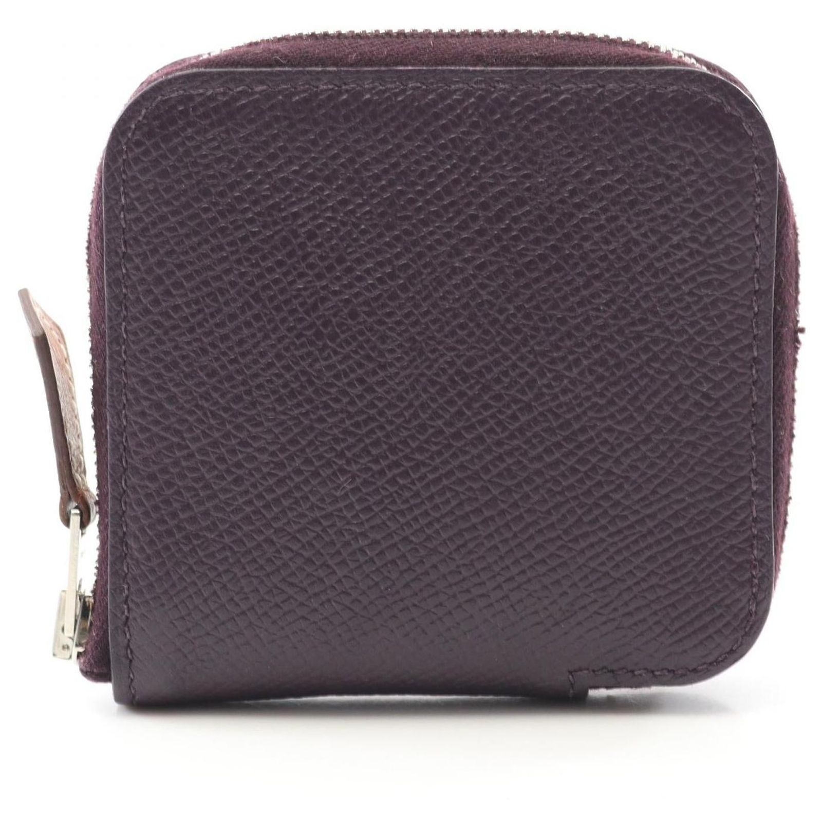 Hermès Hermes Azap Compact Mini Vau Epsom Coin Case Purple Leather ref ...